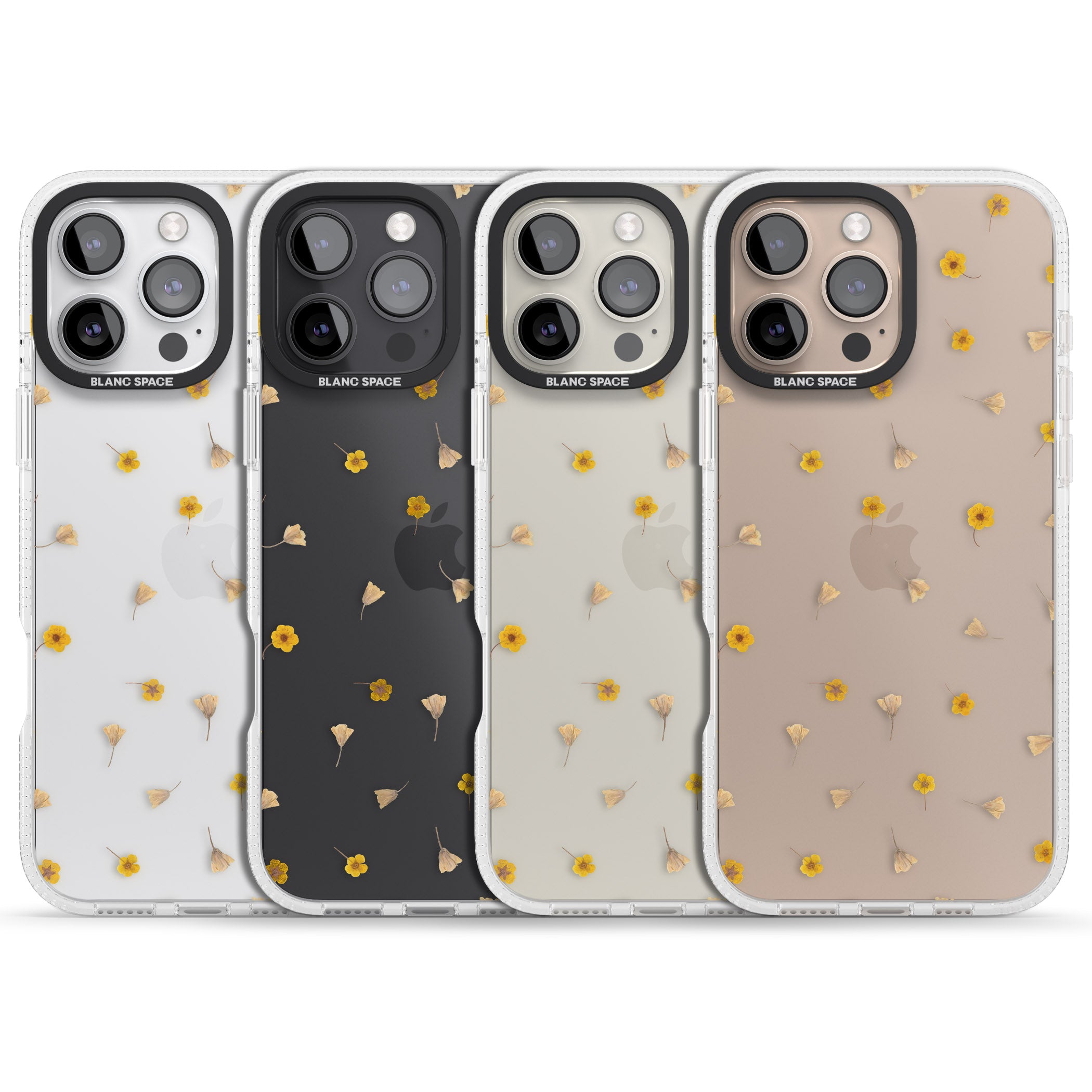 Small Flower Mix - Dried Flower-Inspired Design iPhone 16 Pro Max / 16 Pro Clear Case Impact Air - Blanc Space