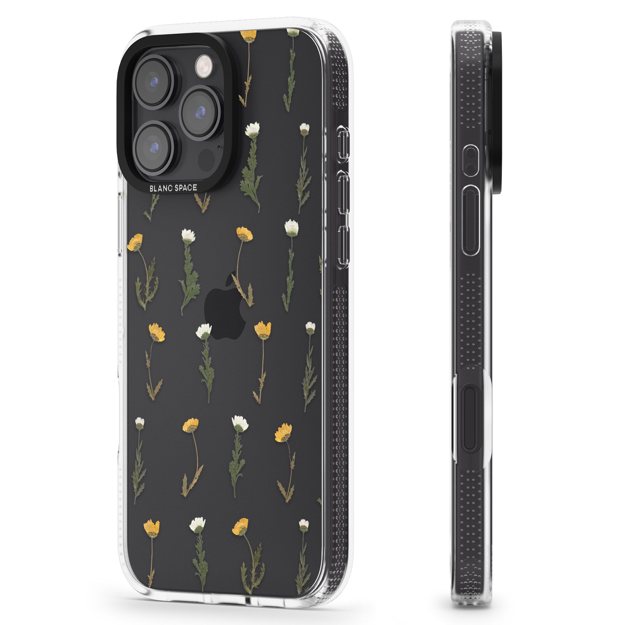 Pressed Flower iPhone 16 Pro Max / 16 Pro Clear Case Impact Air - Blanc Space