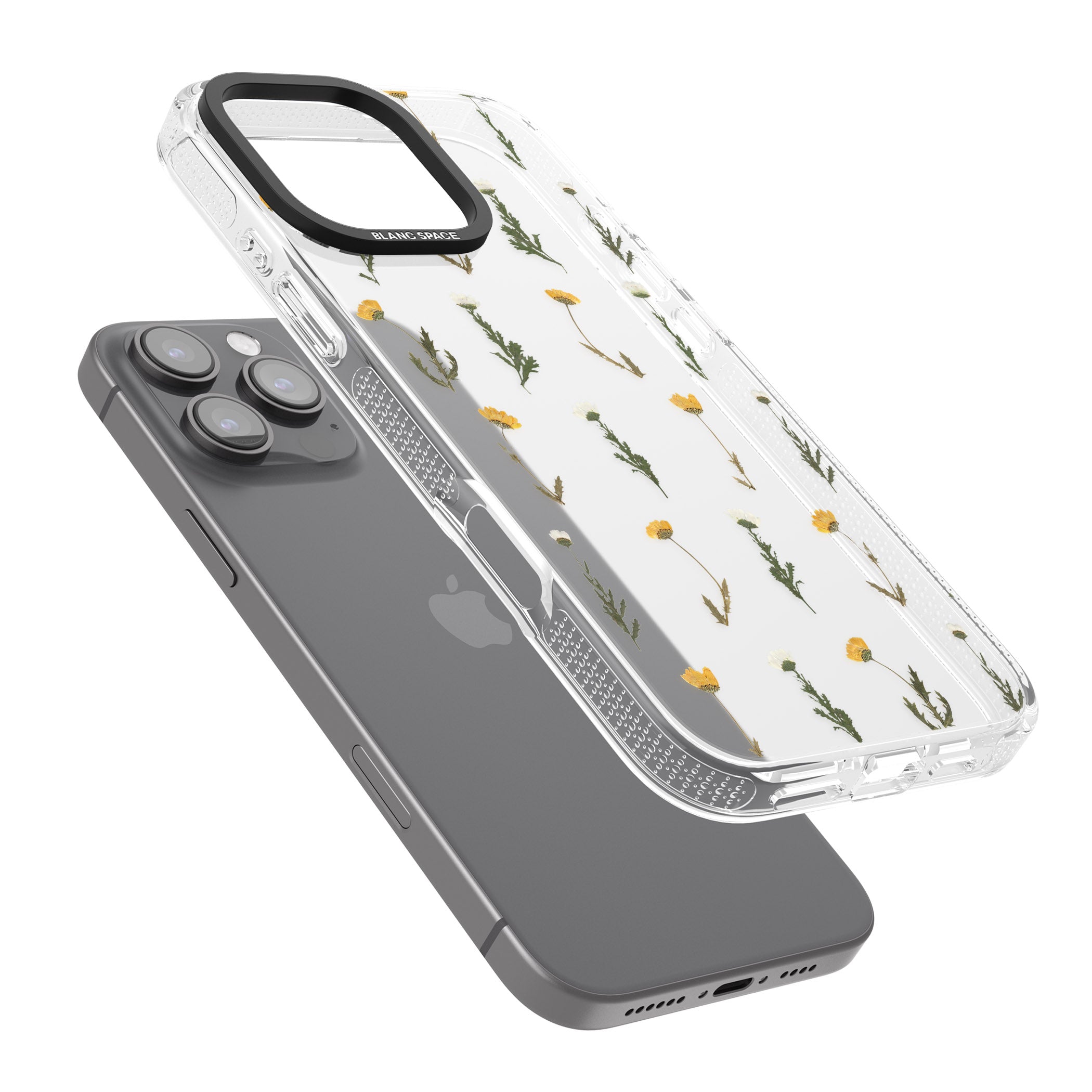 Pressed Flower iPhone 16 Pro Max / 16 Pro Clear Case Impact Air - Blanc Space