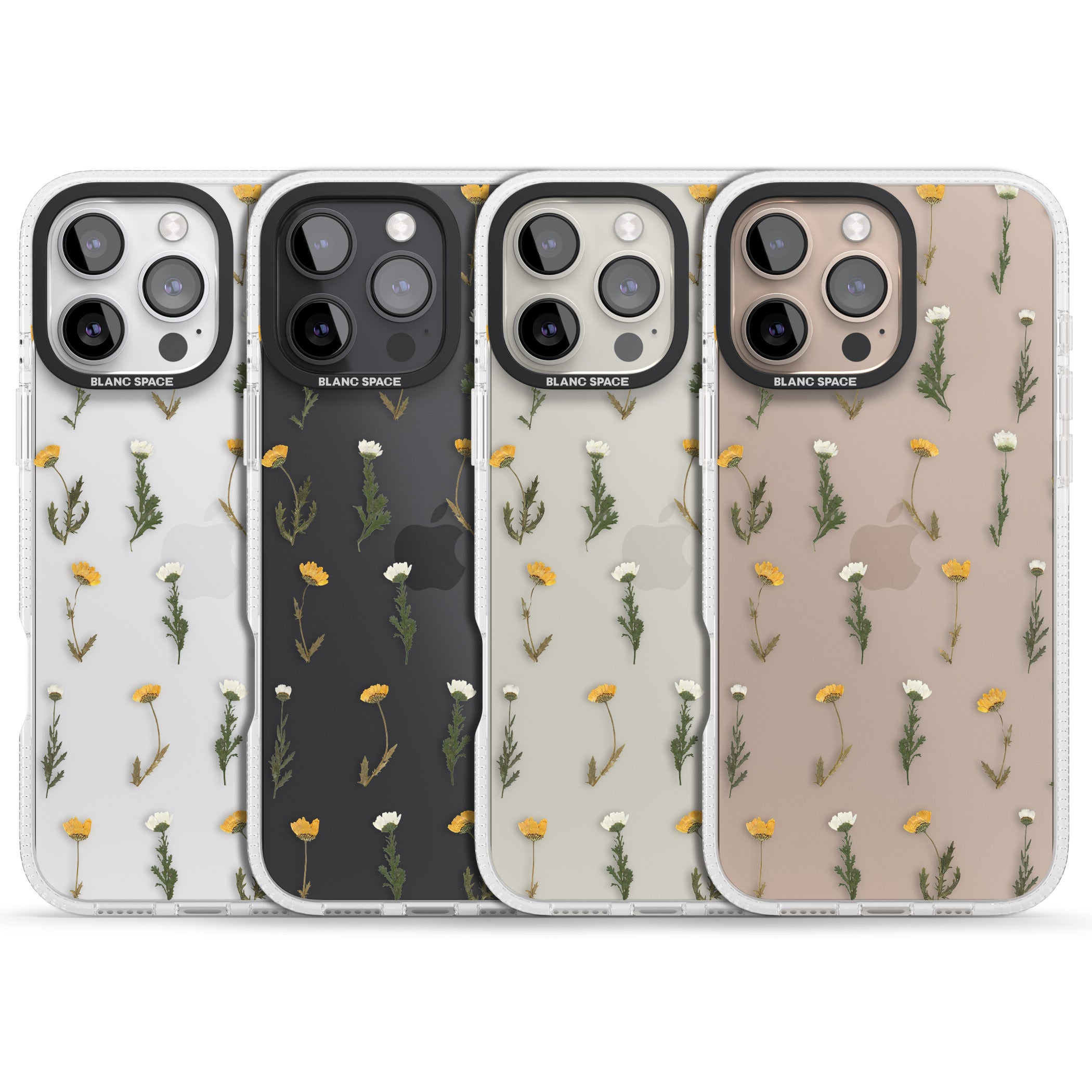 Pressed Flower iPhone 16 Pro Max / 16 Pro Clear Case Impact Air - Blanc Space