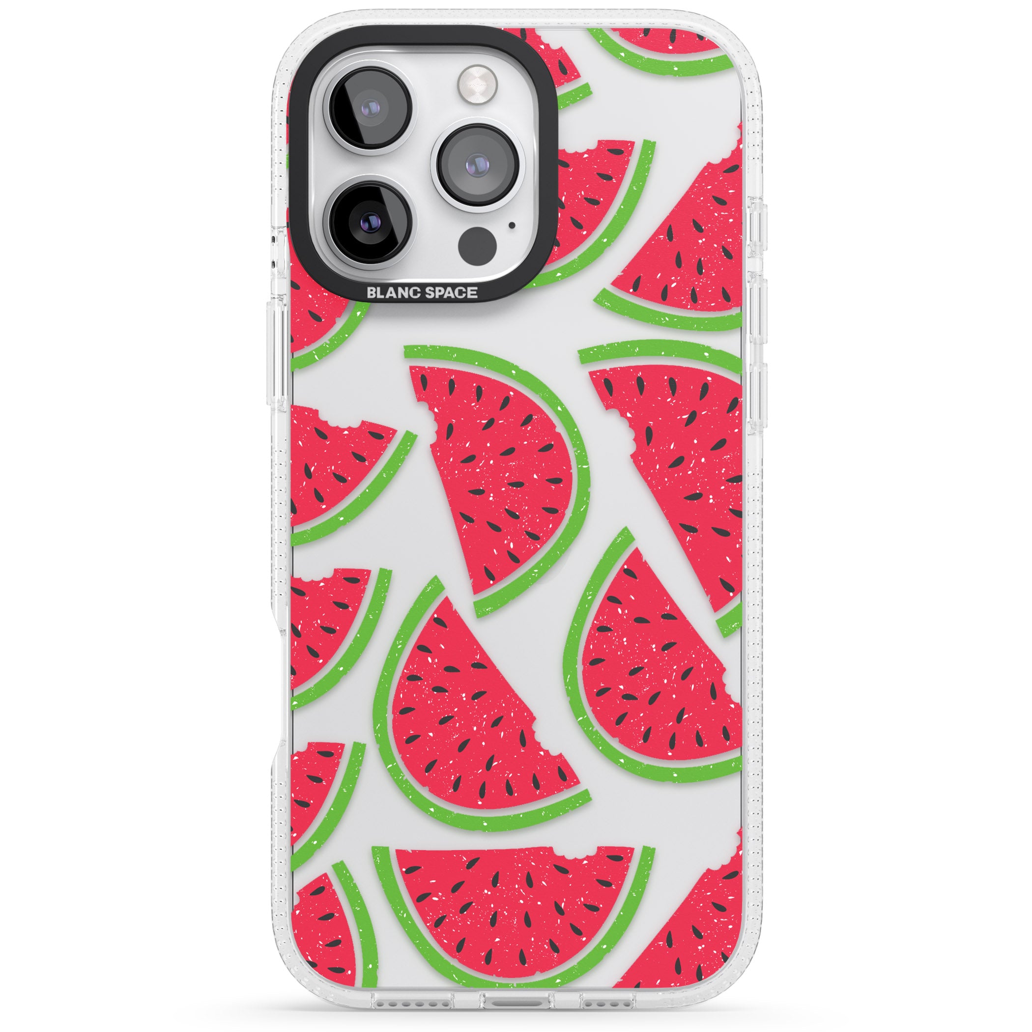 Watermelon Pattern iPhone 16 Pro Max / 16 Pro Clear Case Impact Air - Blanc Space