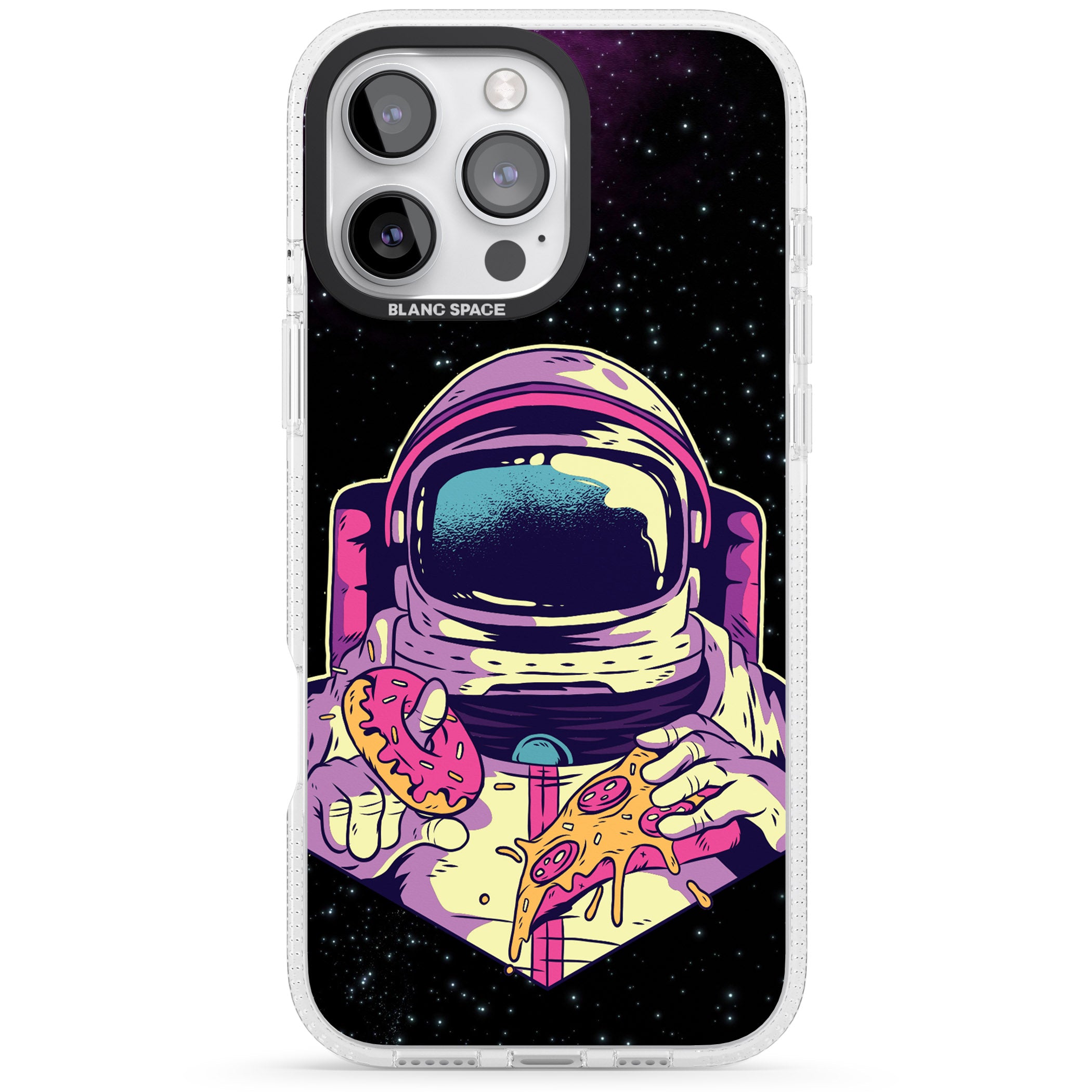 Astro Cheat Meal iPhone 16 Pro Max / 16 Pro Clear Case Impact Air - Blanc Space