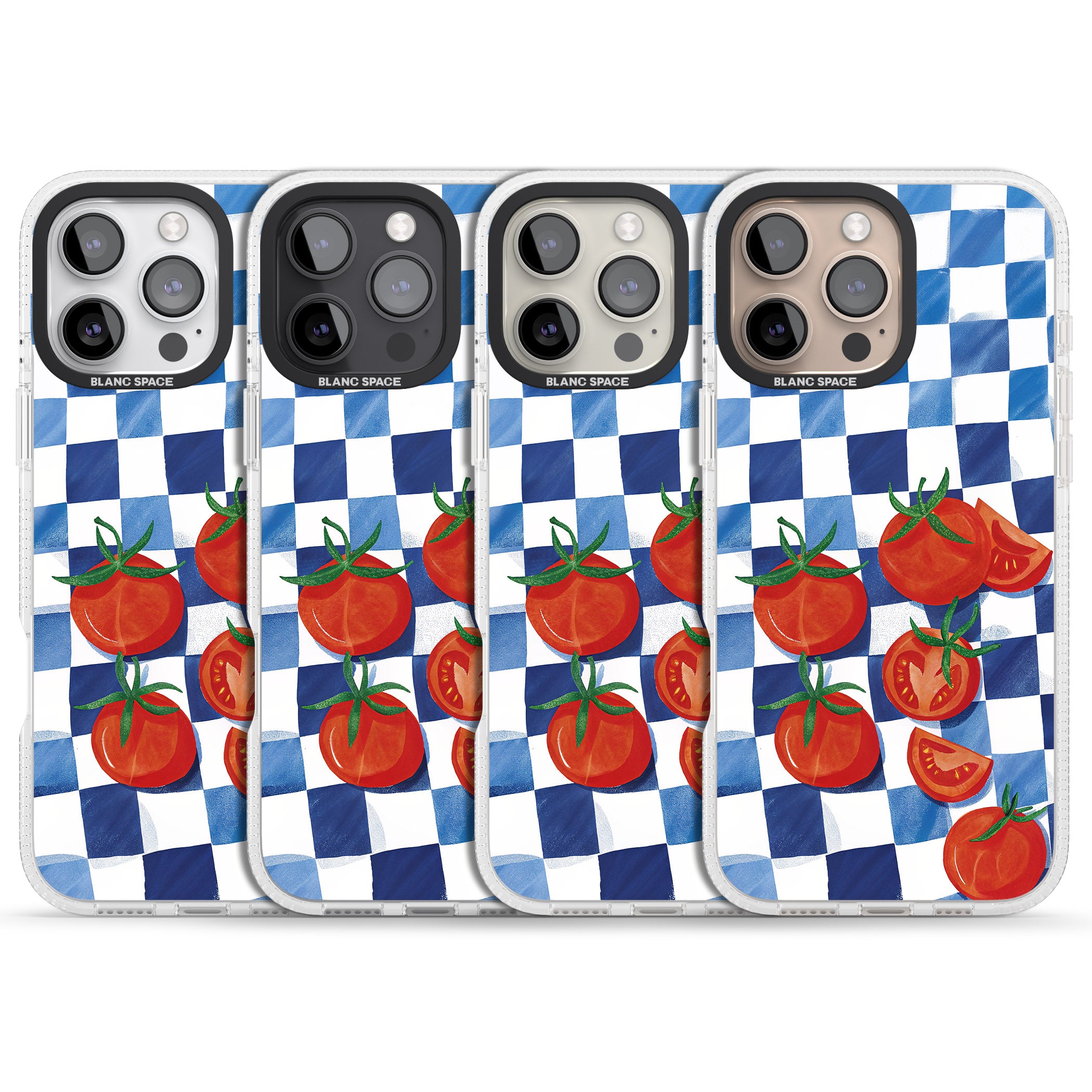 Blue Picnic Blanket & Tomatoes iPhone 16 Pro Max / 16 Pro Clear Case Impact Air - Blanc Space