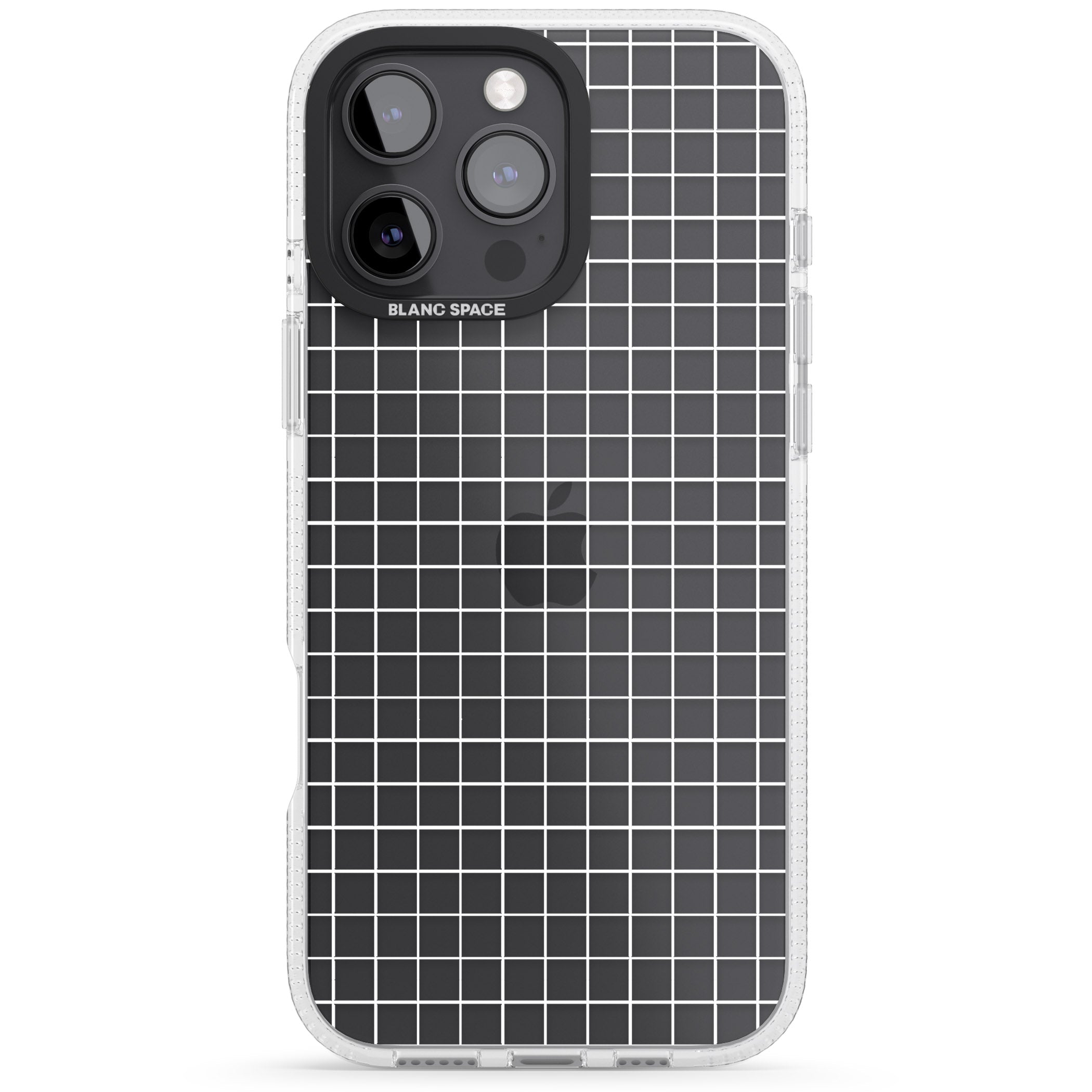 Simplistic Small Grid Designs White (Transparent) iPhone 16 Pro Max / 16 Pro Clear Case Impact Air - Blanc Space