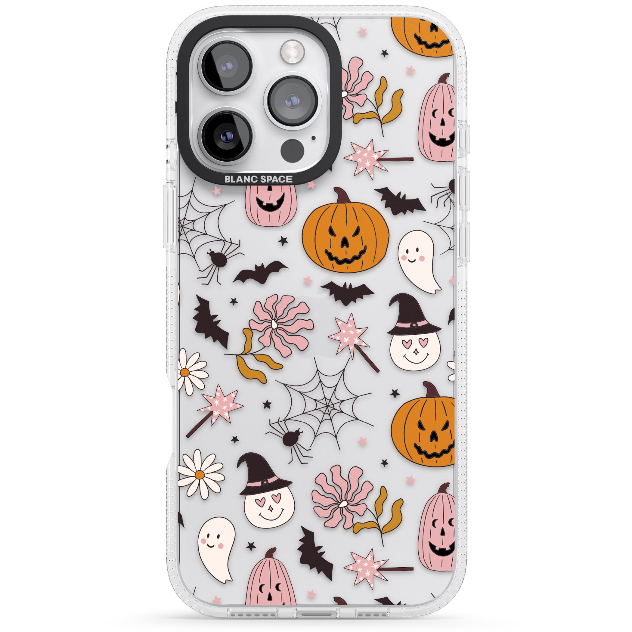 Spooky Mix iPhone 16 Pro Max / 16 Pro Clear Case Impact Air - Blanc Space
