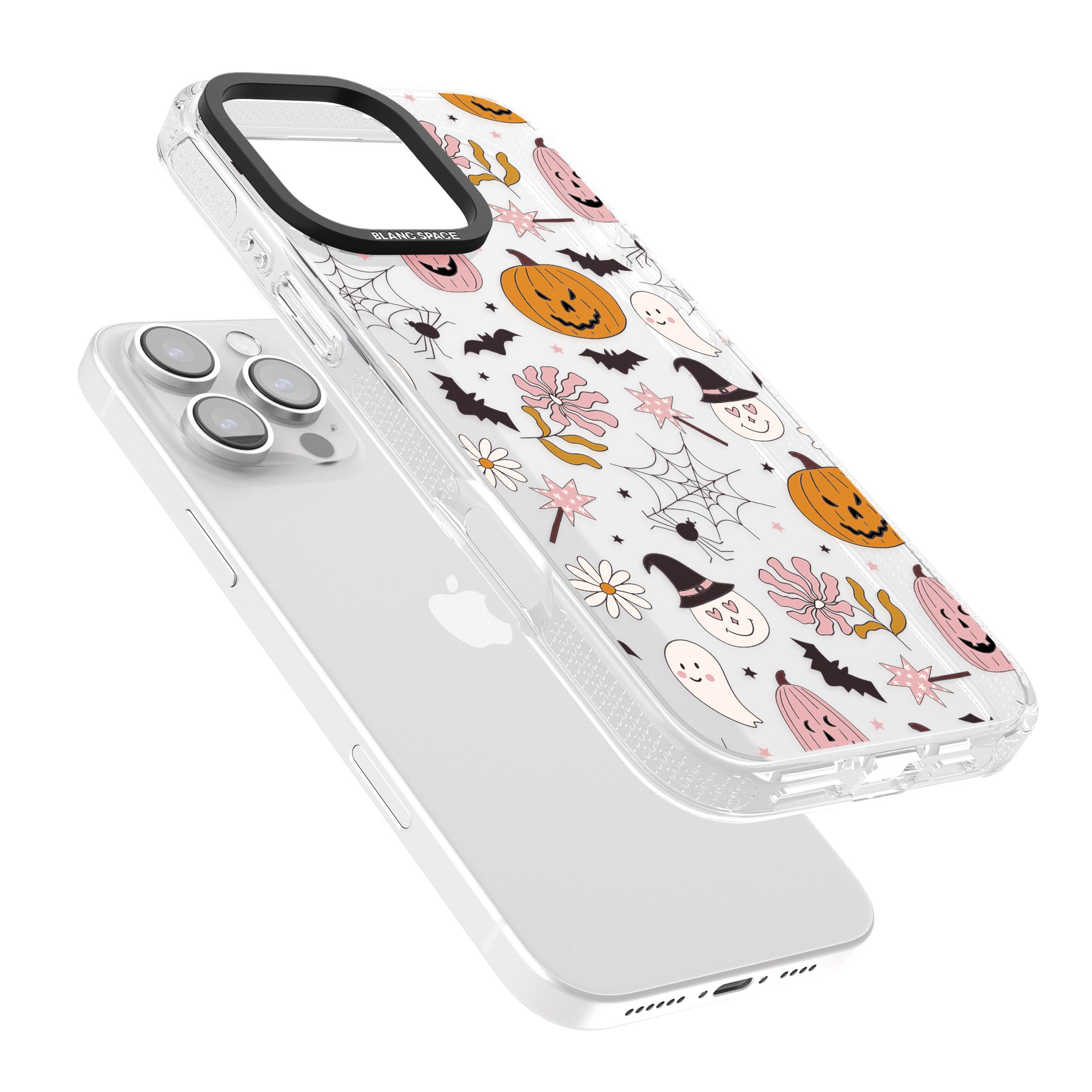 Spooky Mix iPhone 16 Pro Max / 16 Pro Clear Case Impact Air - Blanc Space