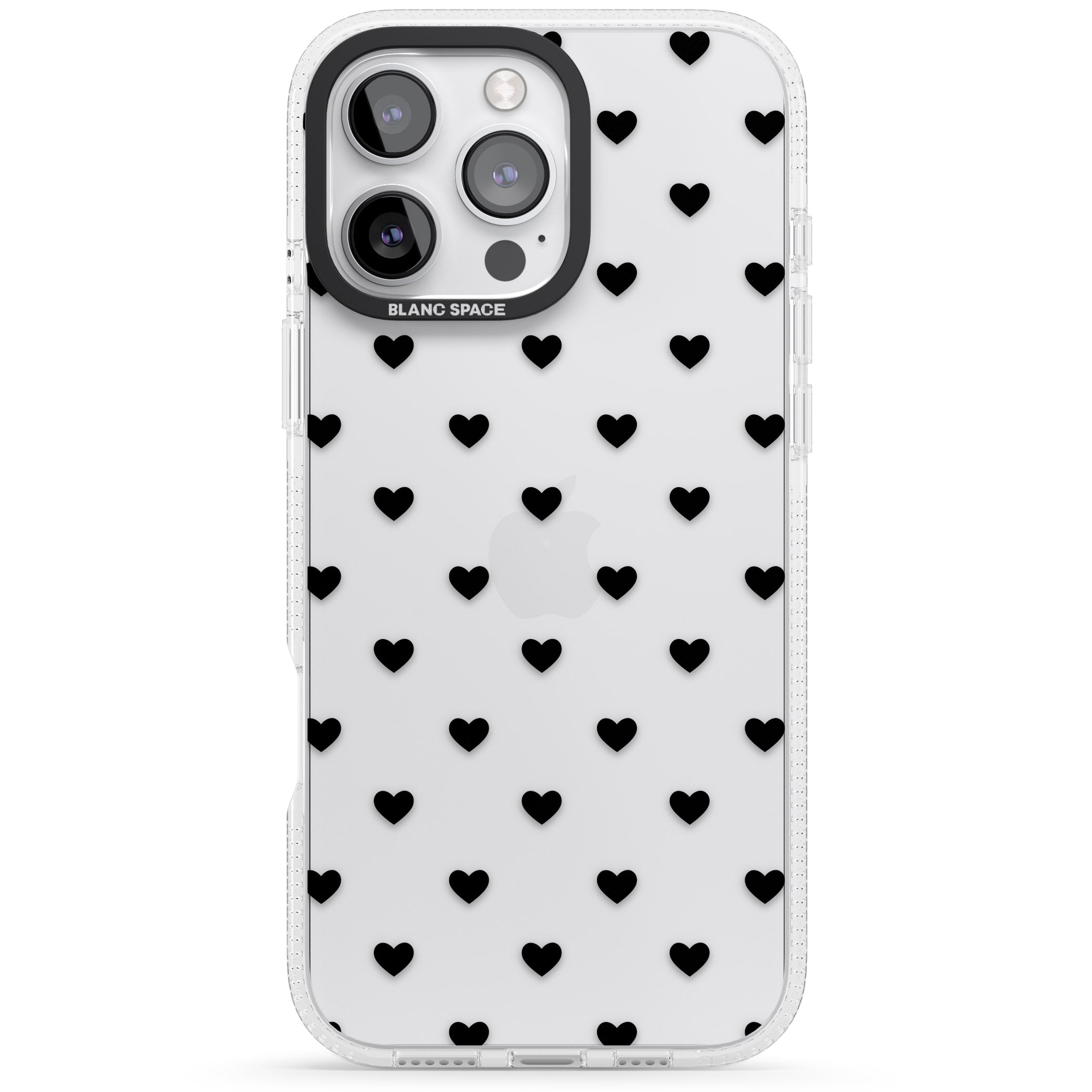 Small Heart Pattern: White & iPhone 16 Pro Max / 16 Pro Clear Case Impact Air - Blanc Space