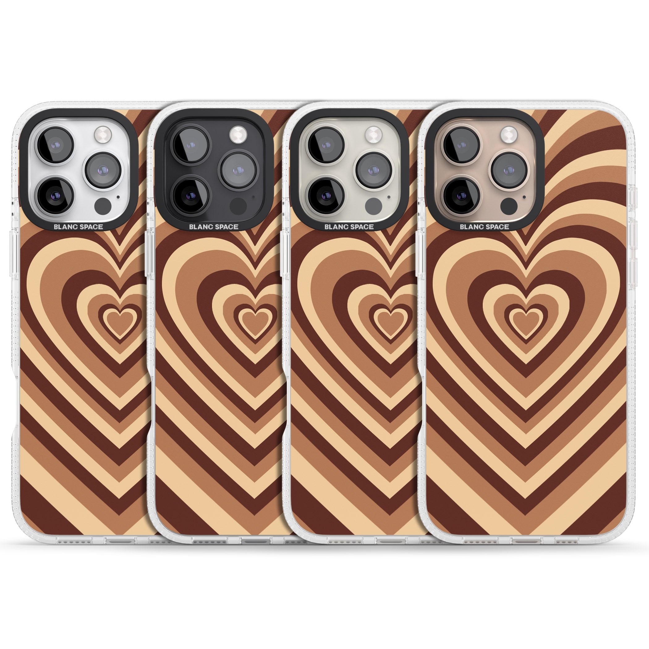 Latte Heart Illusion iPhone 16 Pro Max / 16 Pro Clear Case Impact Air - Blanc Space