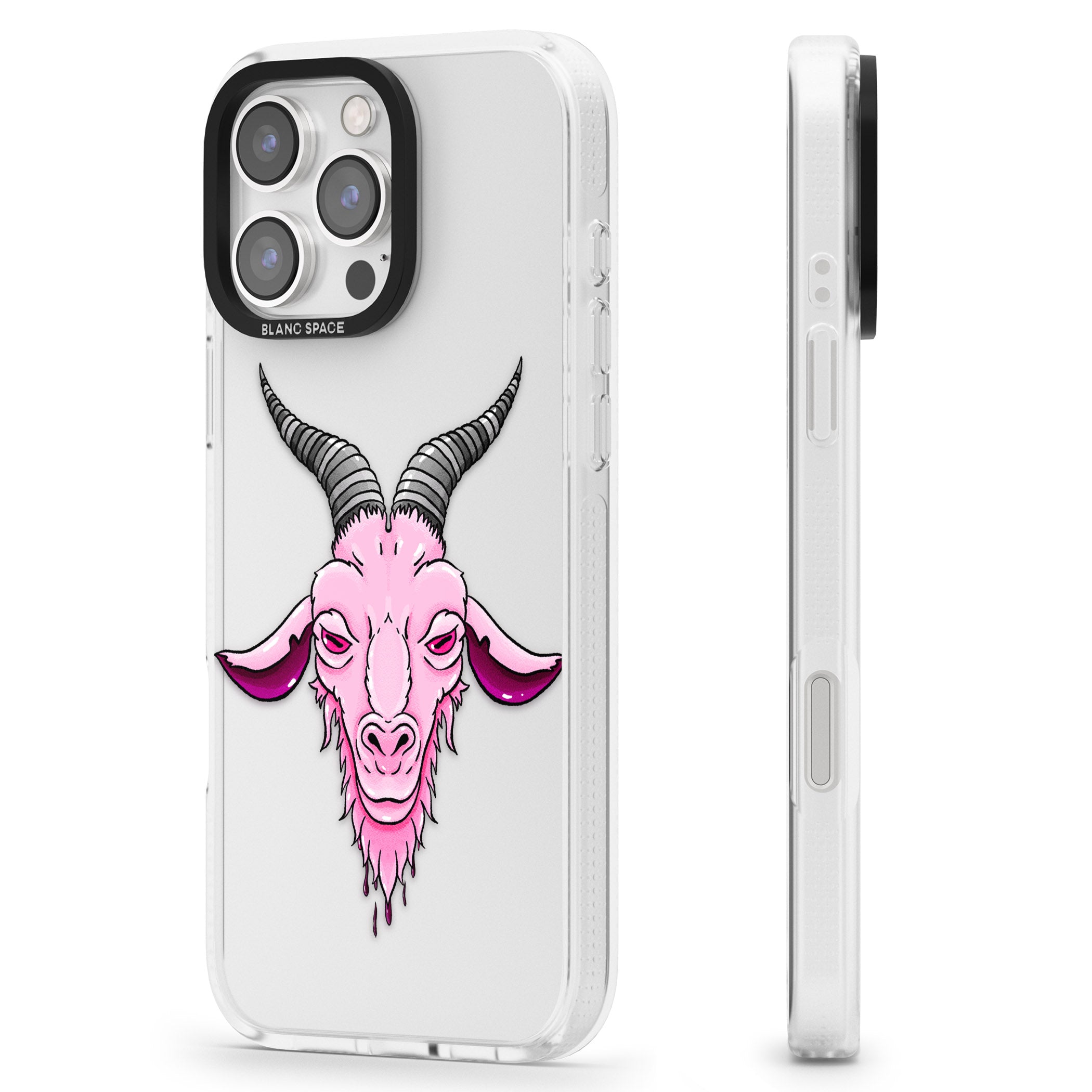 Ba-phomet iPhone 16 Pro Max / 16 Pro Clear Case Impact Air - Blanc Space