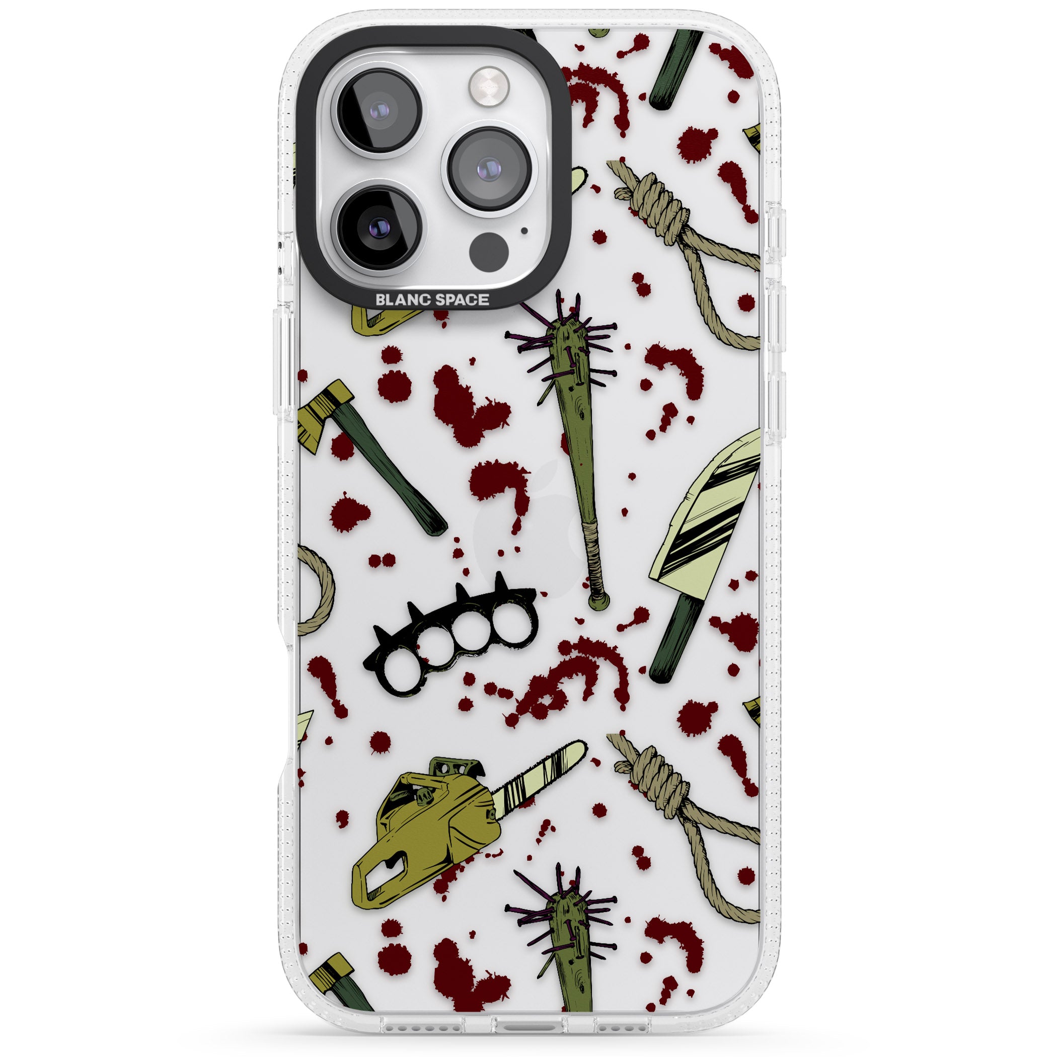 Movie Massacre iPhone 16 Pro Max / 16 Pro Clear Case Impact Air - Blanc Space