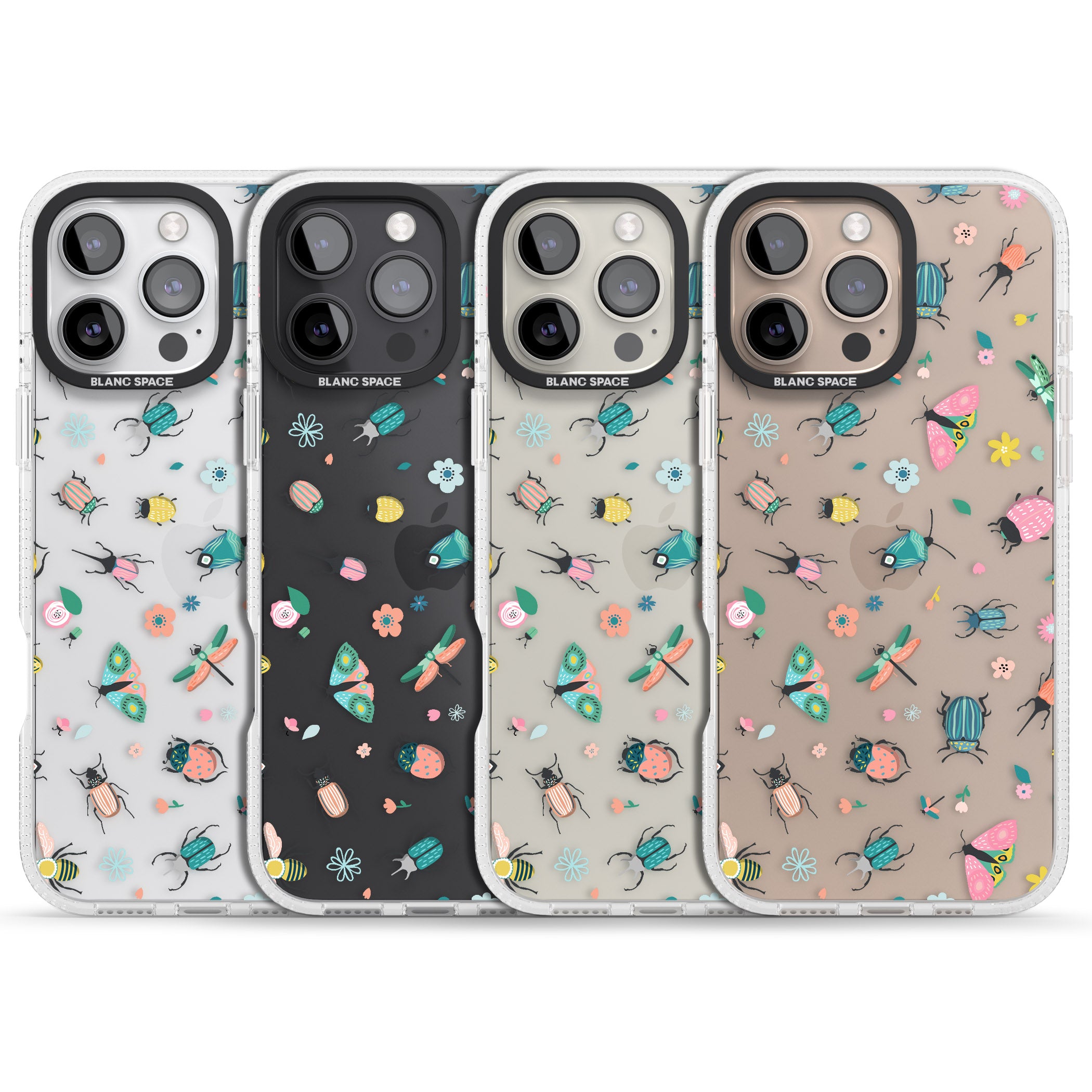 Spring Insects iPhone 16 Pro Max / 16 Pro Clear Case Impact Air - Blanc Space