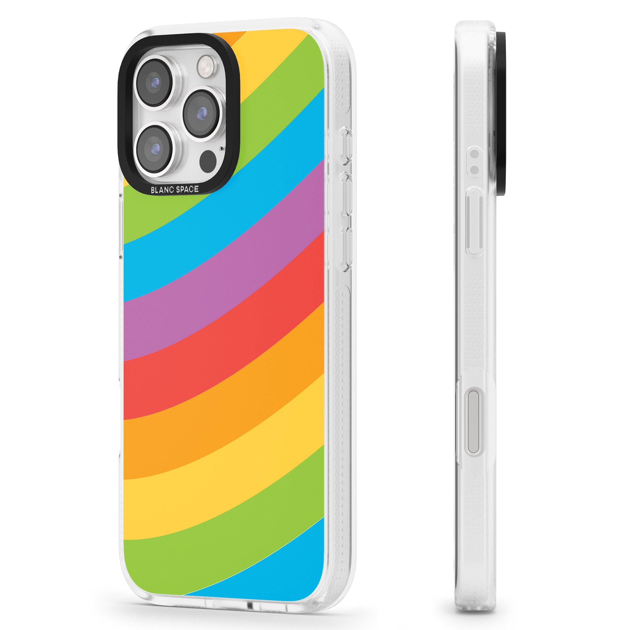 Lucky Rainbow iPhone 16 Pro Max / 16 Pro Clear Case Impact Air - Blanc Space