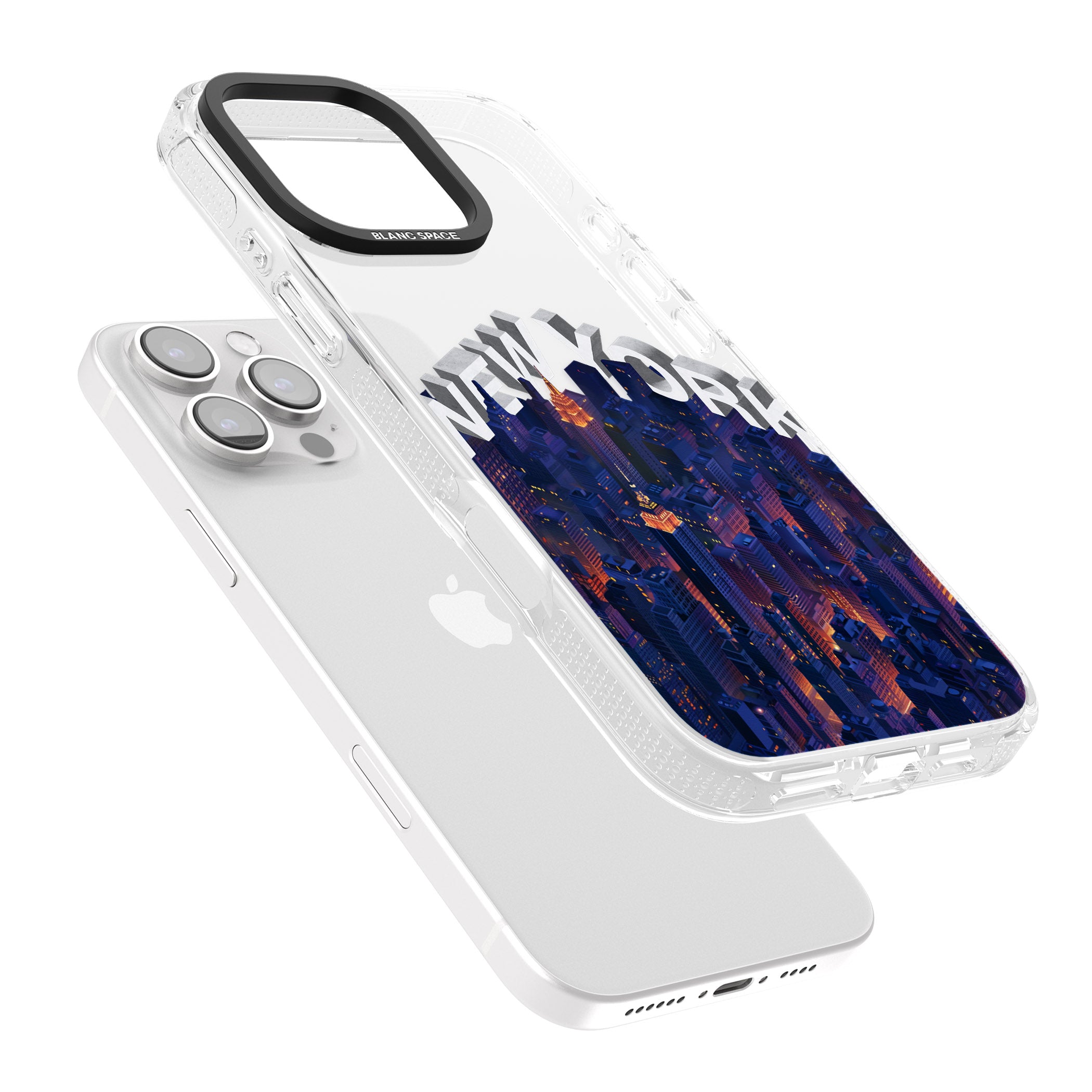 New York City iPhone 16 Pro Max / 16 Pro Clear Case Impact Air - Blanc Space
