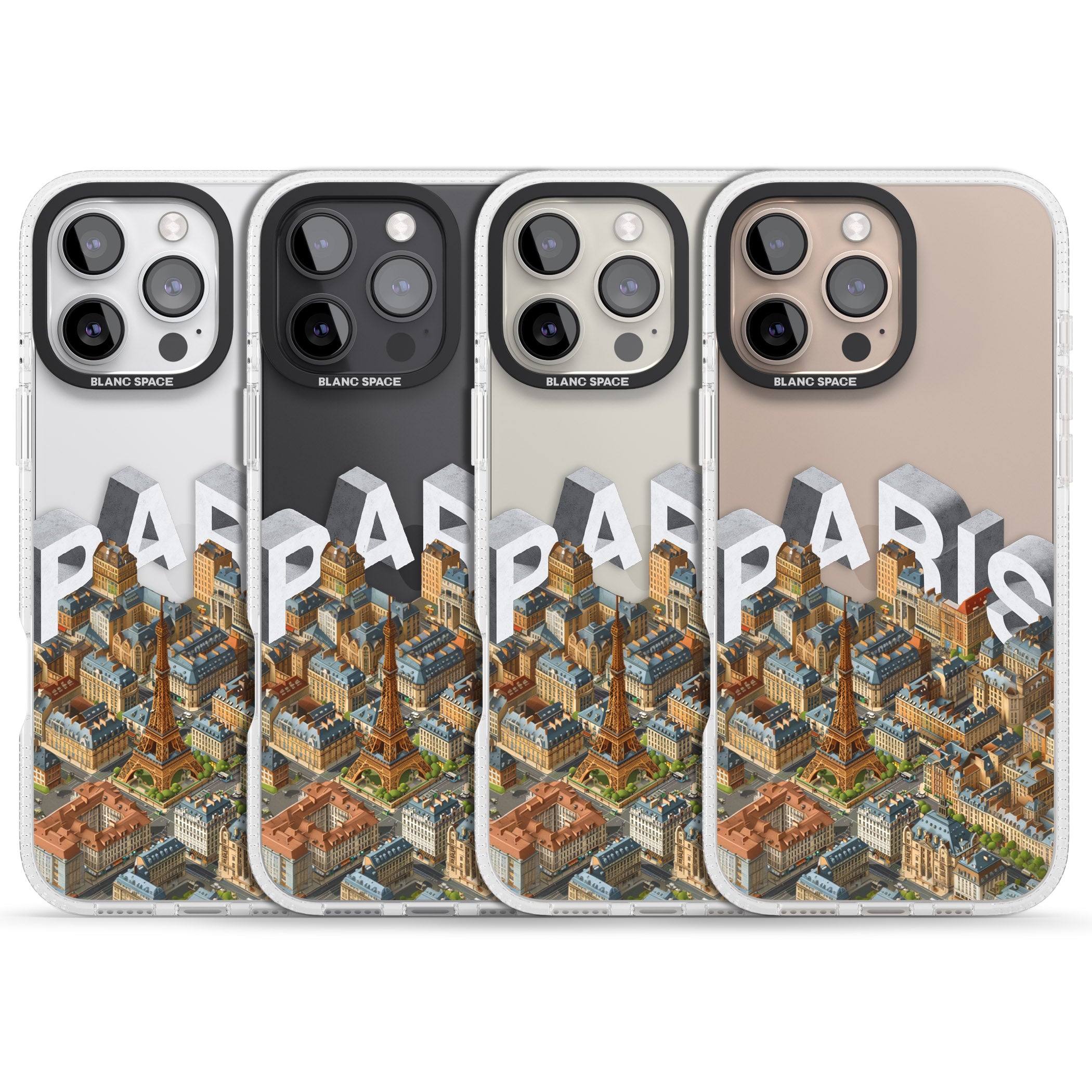 Paris iPhone 16 Pro Max / 16 Pro Clear Case Impact Air - Blanc Space