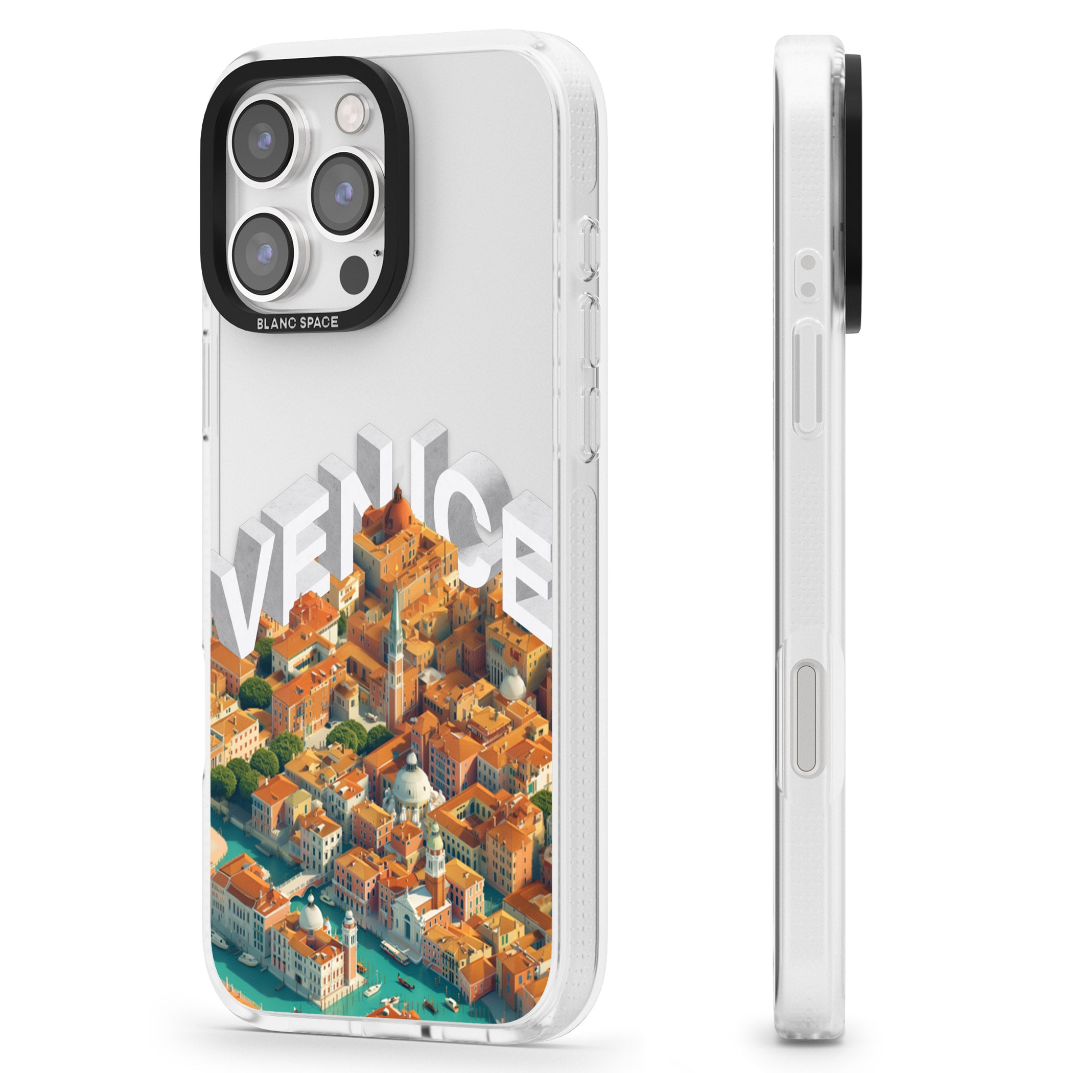 Venice iPhone 16 Pro Max / 16 Pro Clear Case Impact Air - Blanc Space