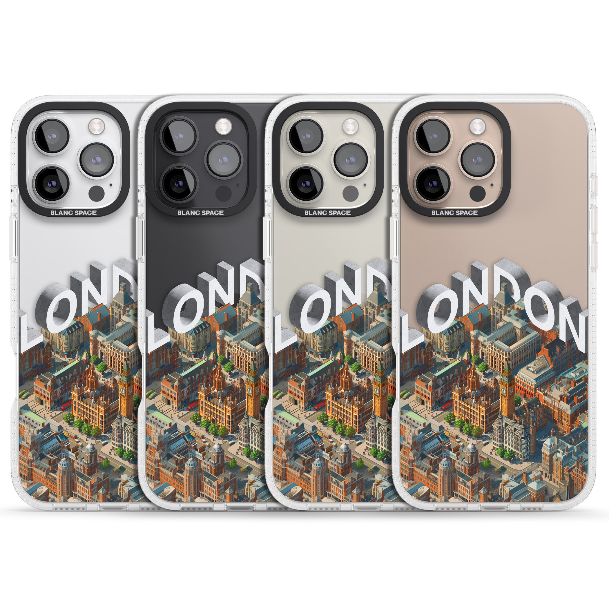 London iPhone 16 Pro Max / 16 Pro Clear Case Impact Air - Blanc Space