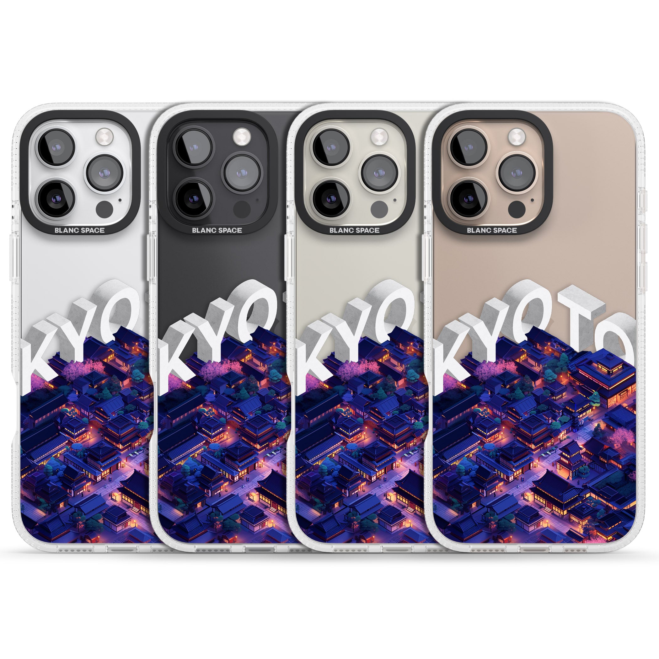 Kyoto iPhone 16 Pro Max / 16 Pro Clear Case Impact Air - Blanc Space