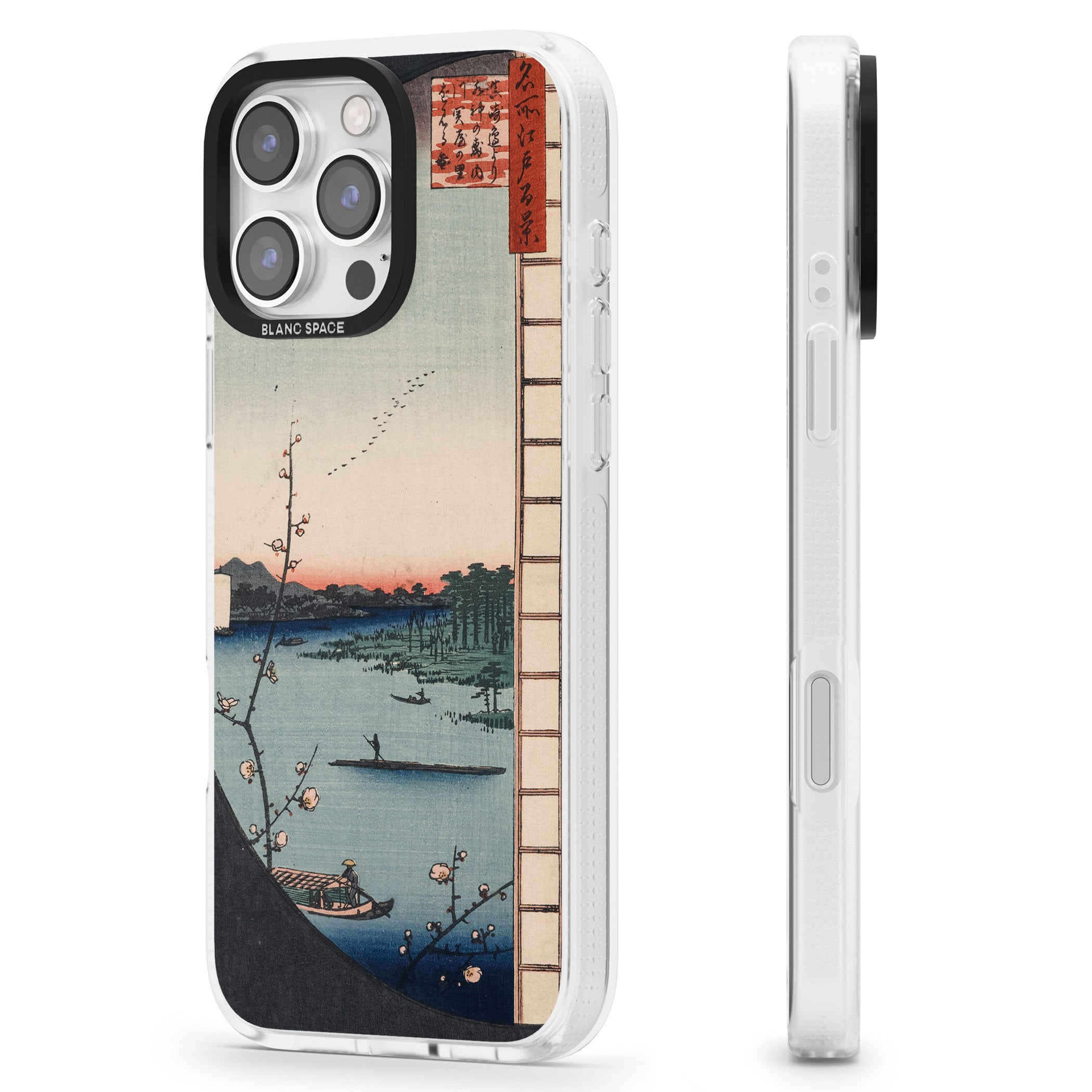 Vintage Japanese Illustrations Lake At Sunset iPhone 16 Pro Max / 16 Pro Clear Case Impact Air - Blanc Space