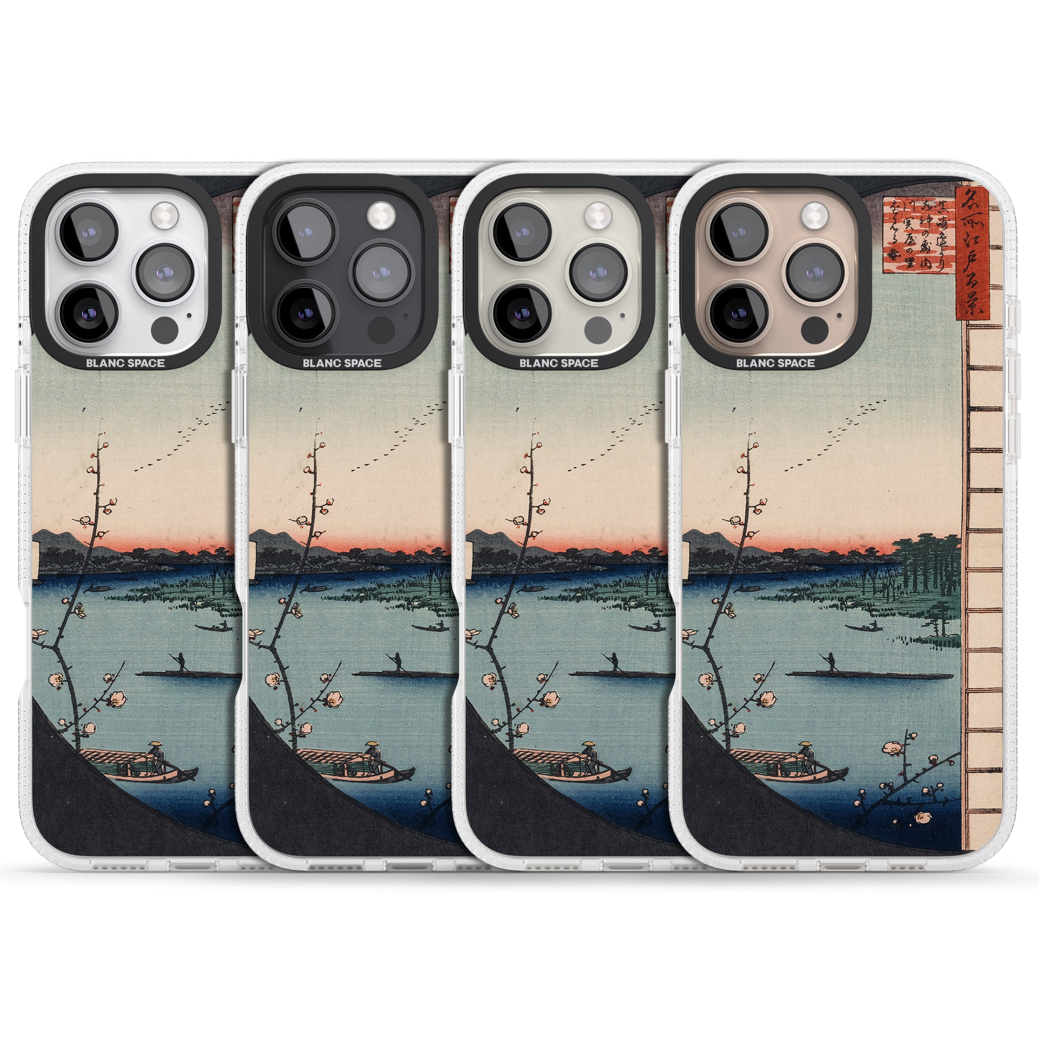 Vintage Japanese Illustrations Lake At Sunset iPhone 16 Pro Max / 16 Pro Clear Case Impact Air - Blanc Space
