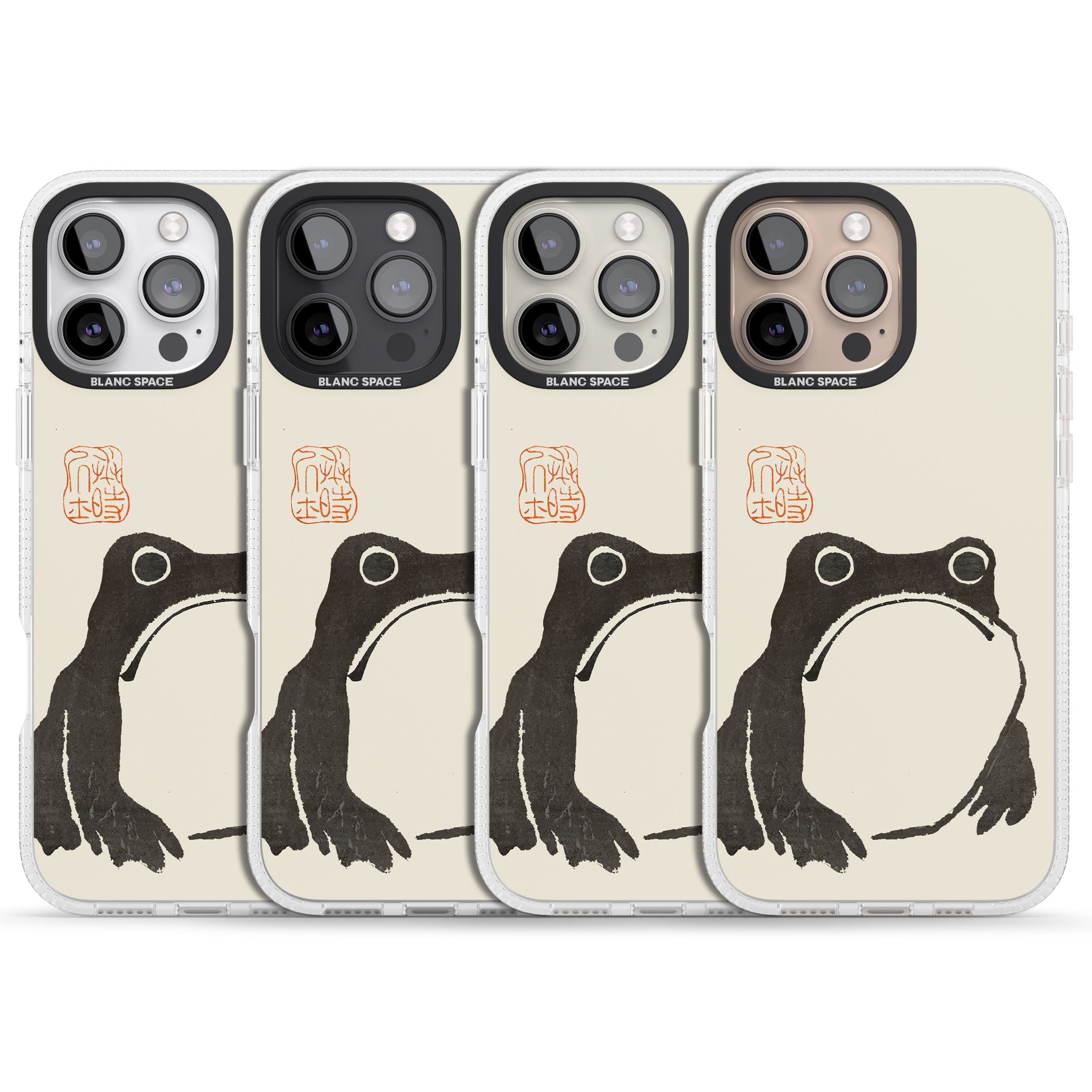 Matsumoto Hoji Frog iPhone 16 Pro Max / 16 Pro Clear Case Impact Air - Blanc Space