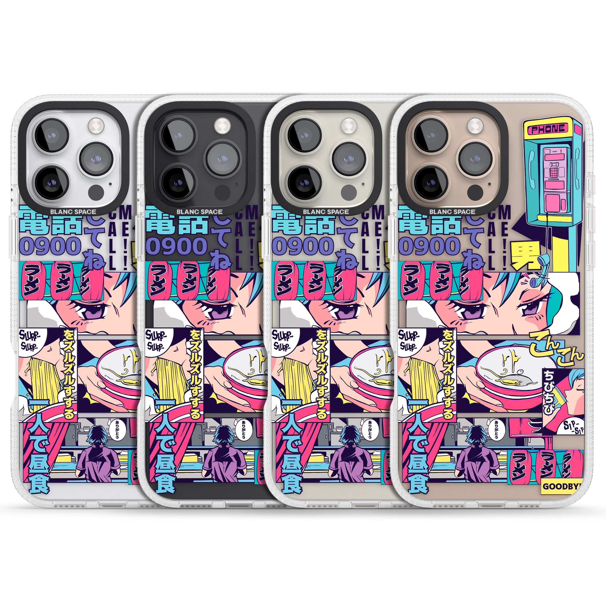 Vibrant Anime Comic iPhone 16 Pro Max / 16 Pro Clear Case Impact Air - Blanc Space