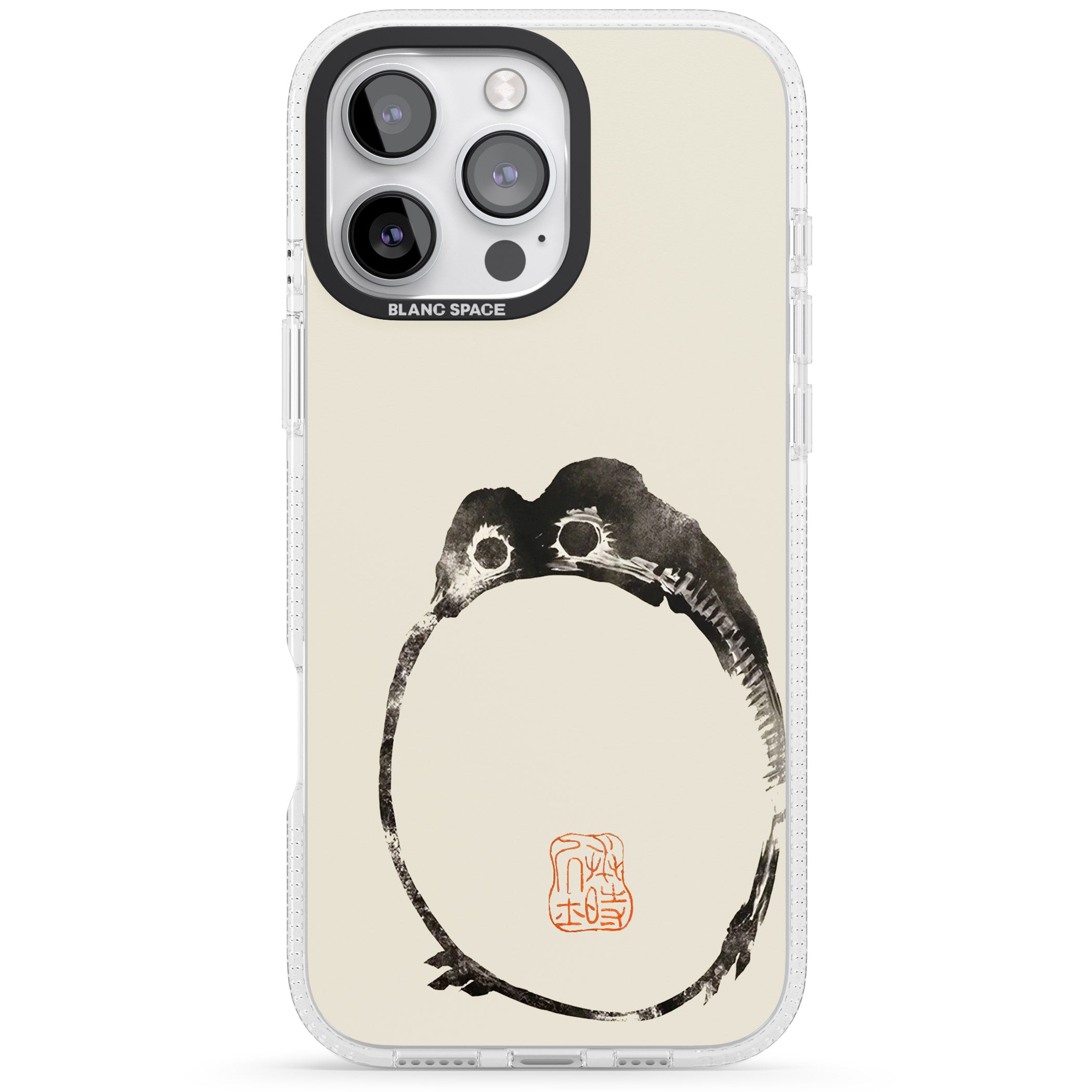 Matsumoto Hoji Round Frog iPhone 16 Pro Max / 16 Pro Clear Case Impact Air - Blanc Space
