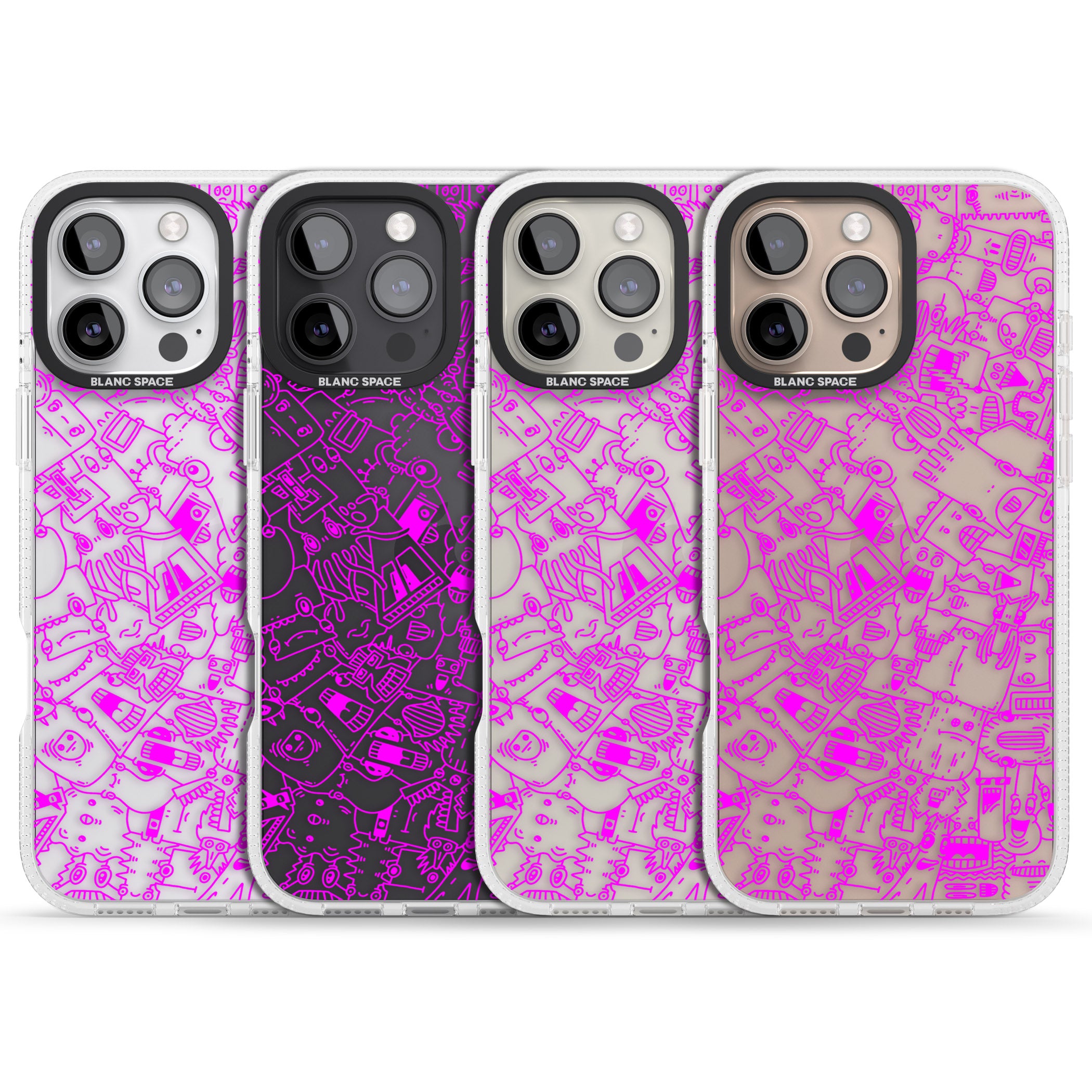 Pink Pals iPhone 16 Pro Max / 16 Pro Clear Case Impact Air - Blanc Space