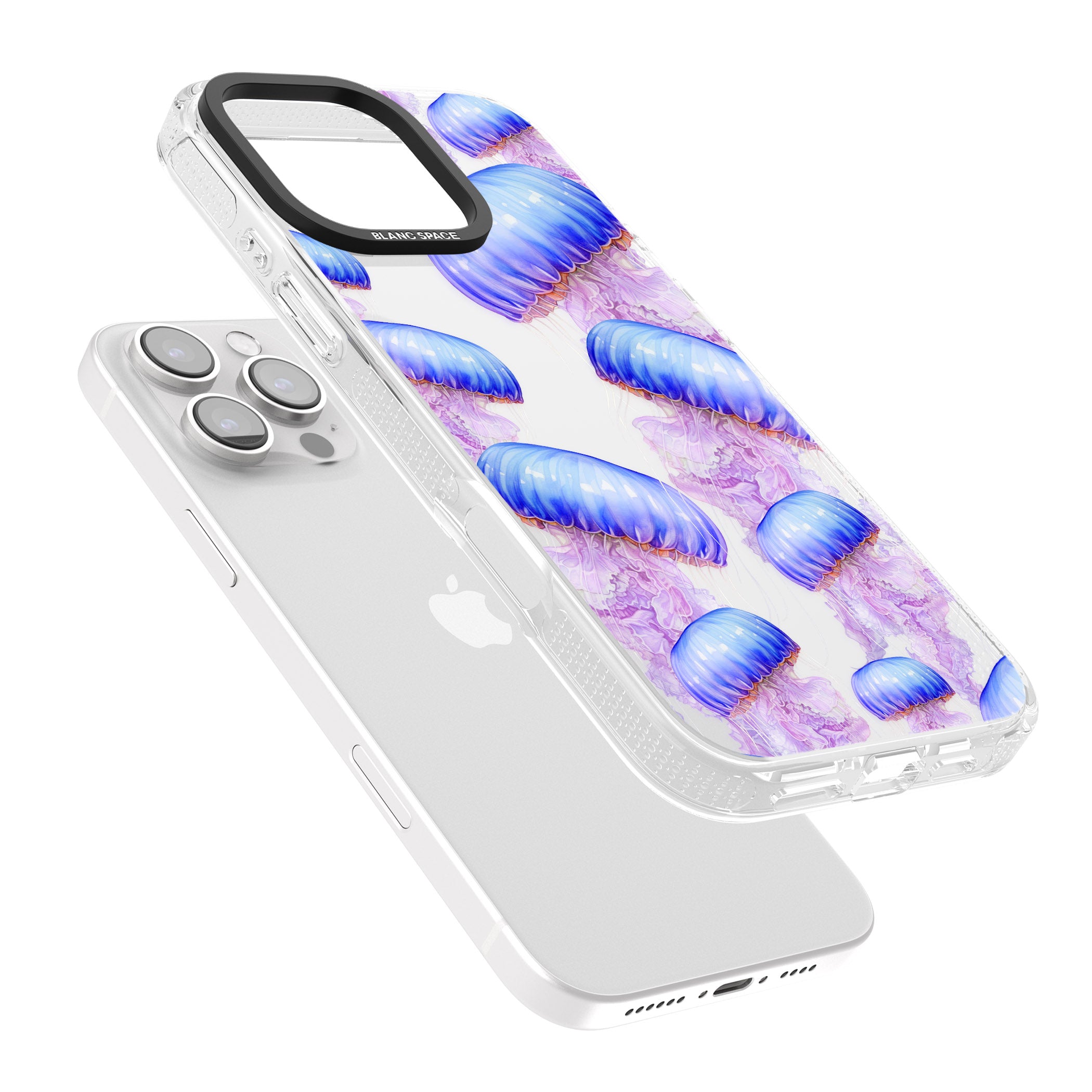 Jellyfish iPhone 16 Pro Max / 16 Pro Clear Case Impact Air - Blanc Space