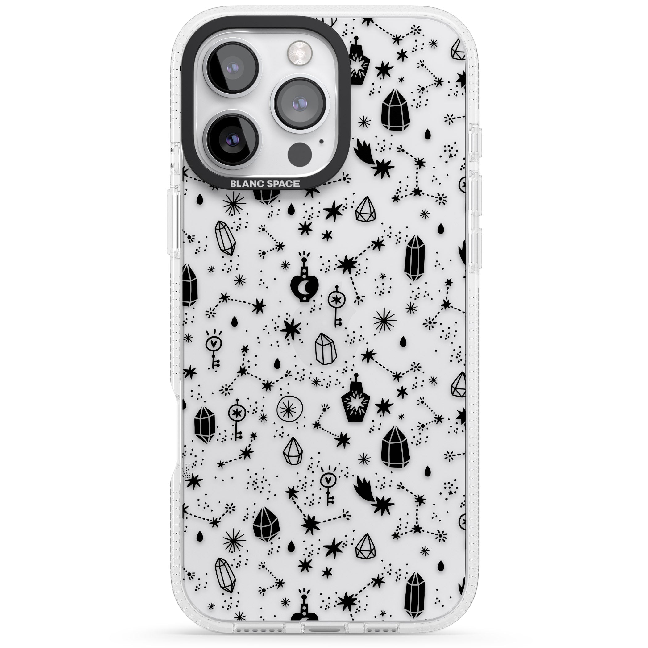 Black Magic iPhone 16 Pro Max / 16 Pro Clear Case Impact Air - Blanc Space