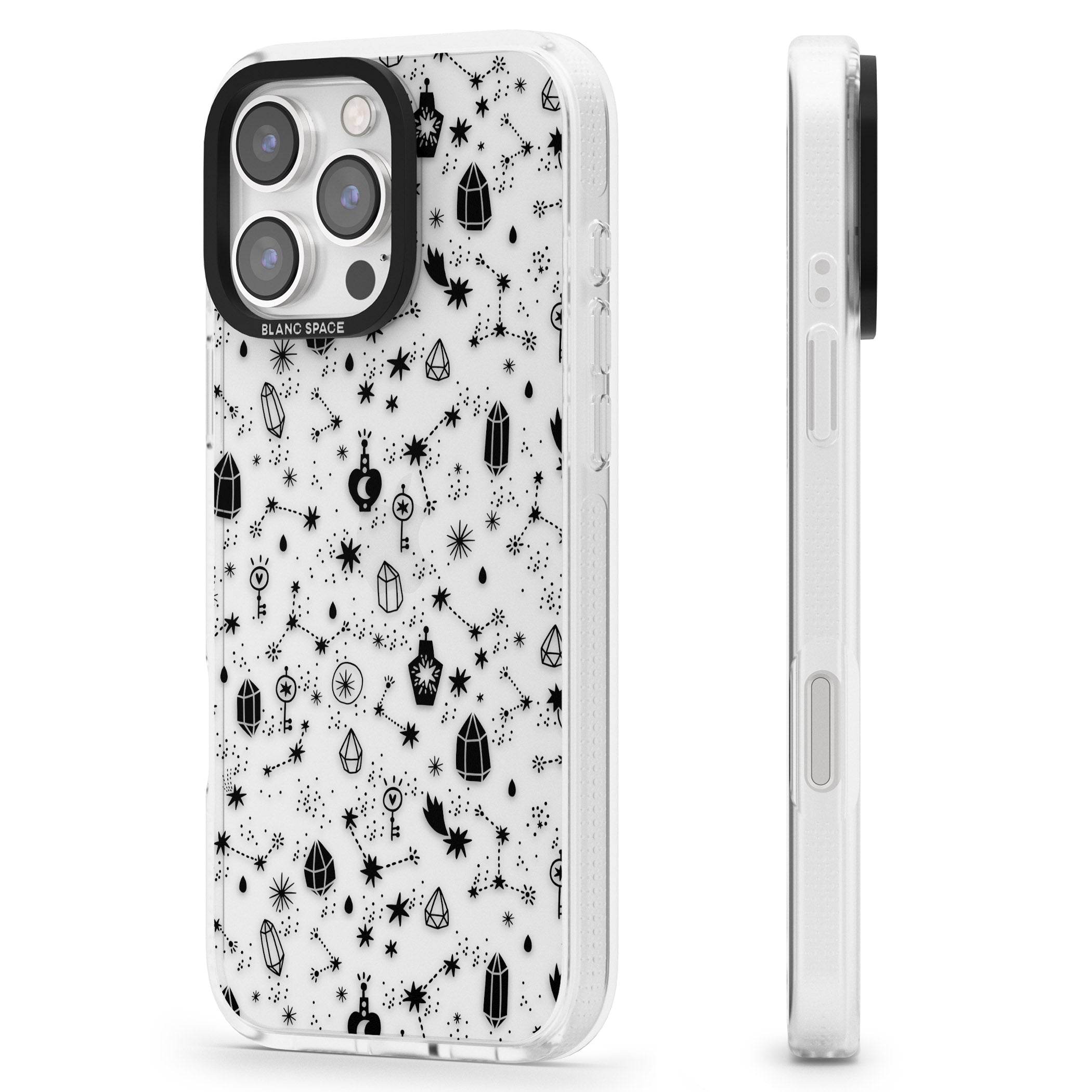 Black Magic iPhone 16 Pro Max / 16 Pro Clear Case Impact Air - Blanc Space