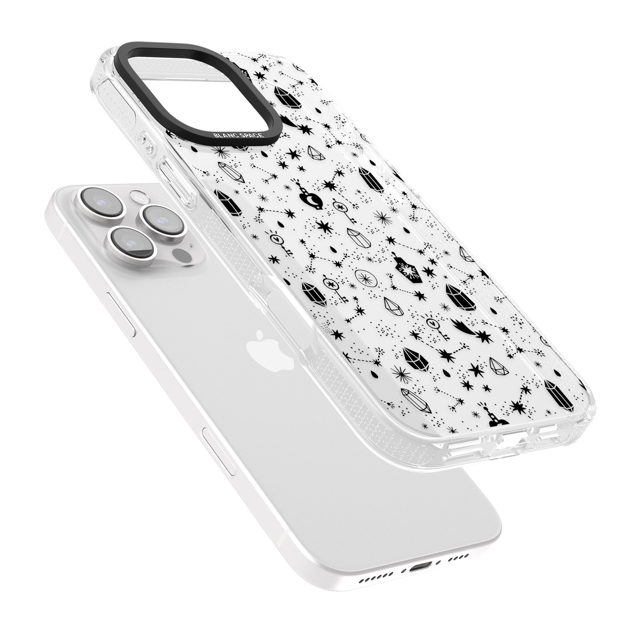 Black Magic iPhone 16 Pro Max / 16 Pro Clear Case Impact Air - Blanc Space
