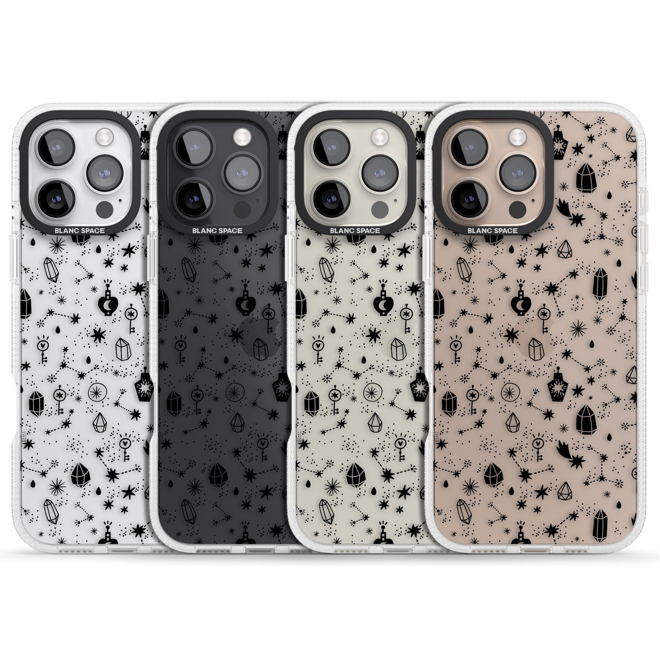 Black Magic iPhone 16 Pro Max / 16 Pro Clear Case Impact Air - Blanc Space