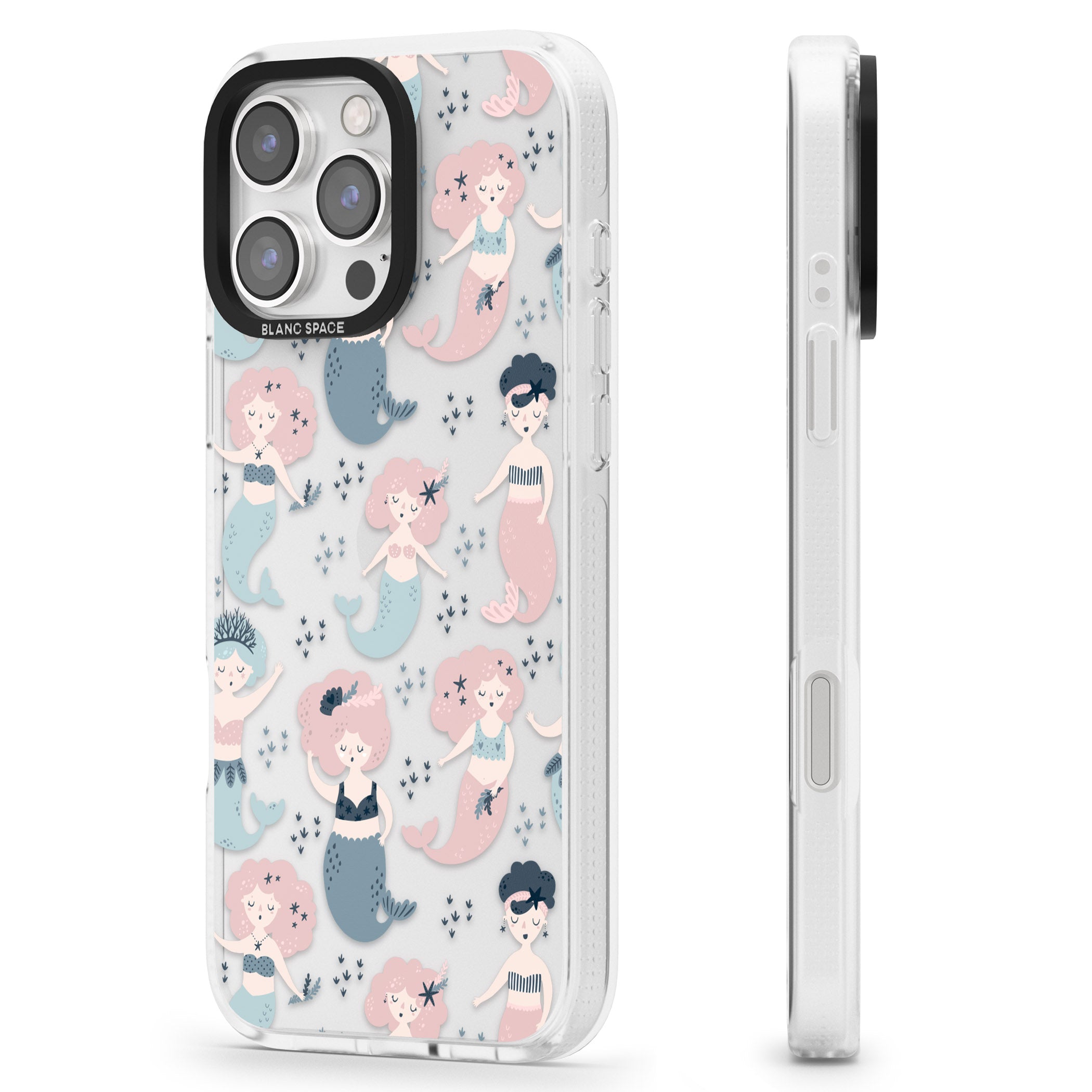 Under The Sea Mermaids (Clear) iPhone 16 Pro Max / 16 Pro Clear Case Impact Air - Blanc Space