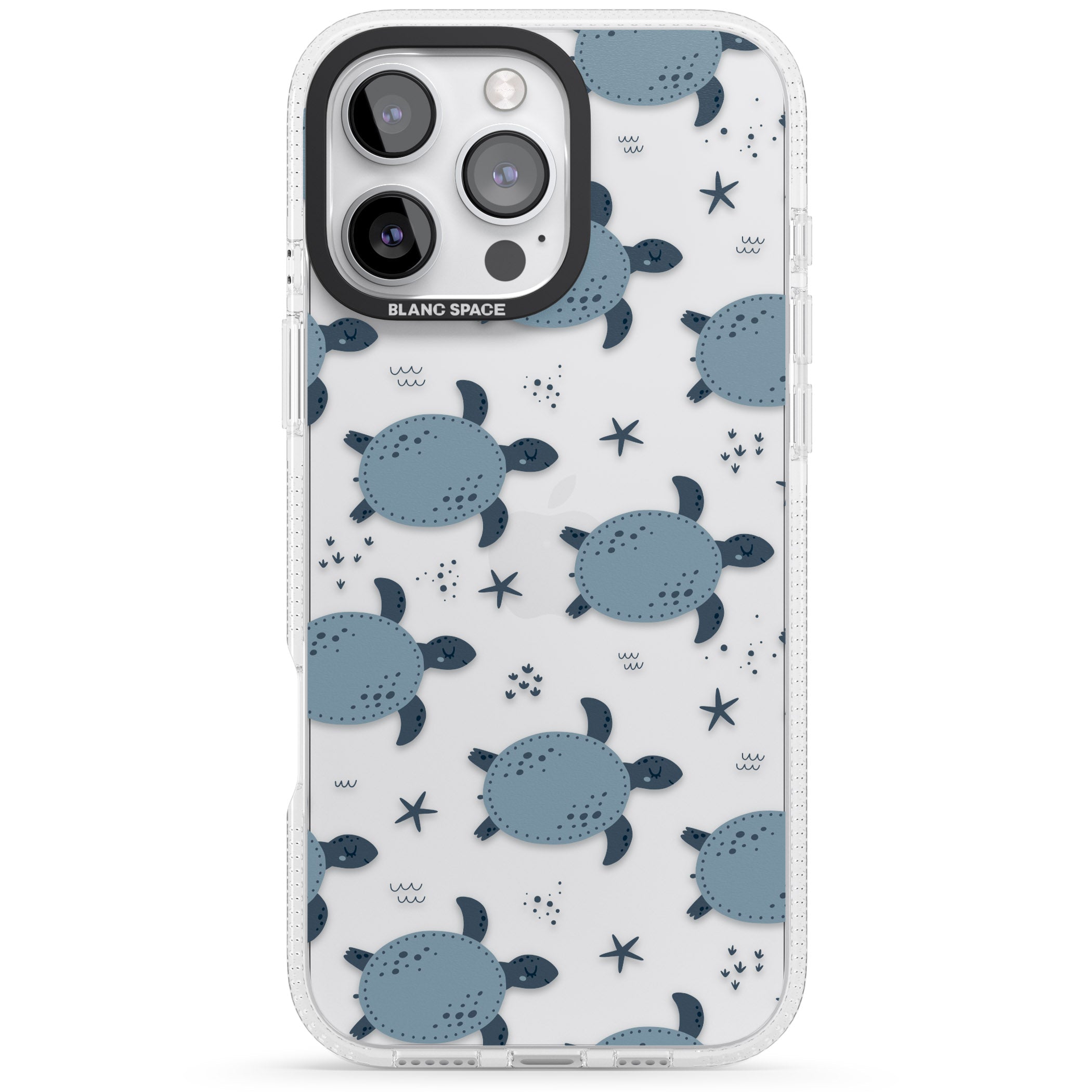 Under The Sea Patterns Sea Turtles (Clear) iPhone 16 Pro Max / 16 Pro Clear Case Impact Air - Blanc Space