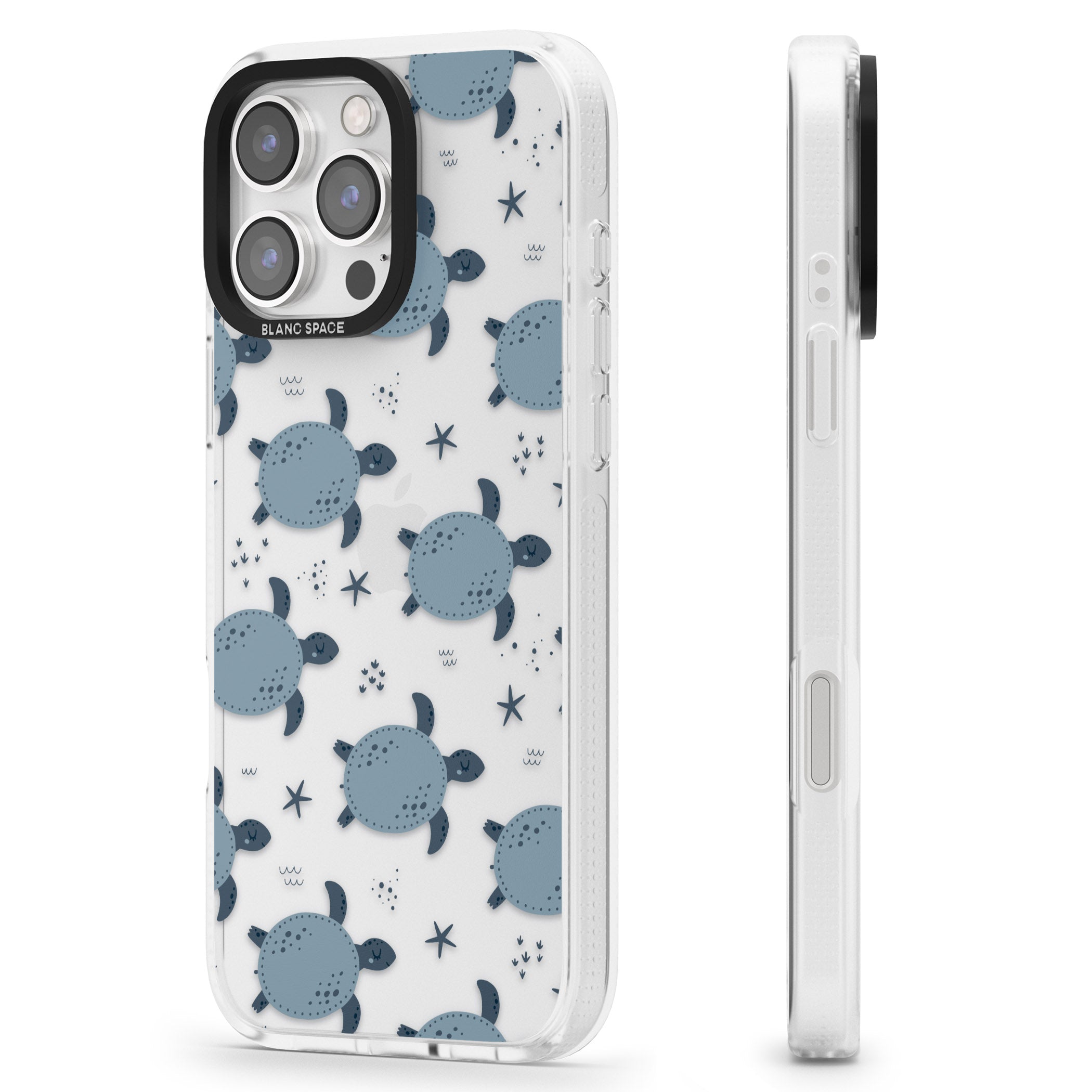 Under The Sea Patterns Sea Turtles (Clear) iPhone 16 Pro Max / 16 Pro Clear Case Impact Air - Blanc Space