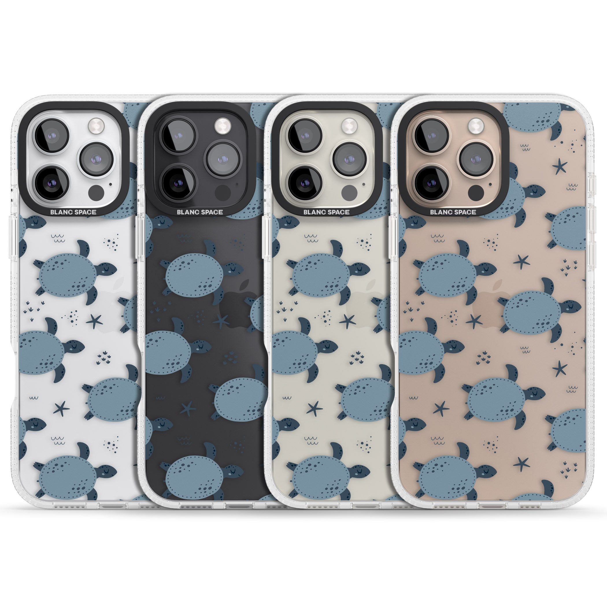 Under The Sea Patterns Sea Turtles (Clear) iPhone 16 Pro Max / 16 Pro Clear Case Impact Air - Blanc Space