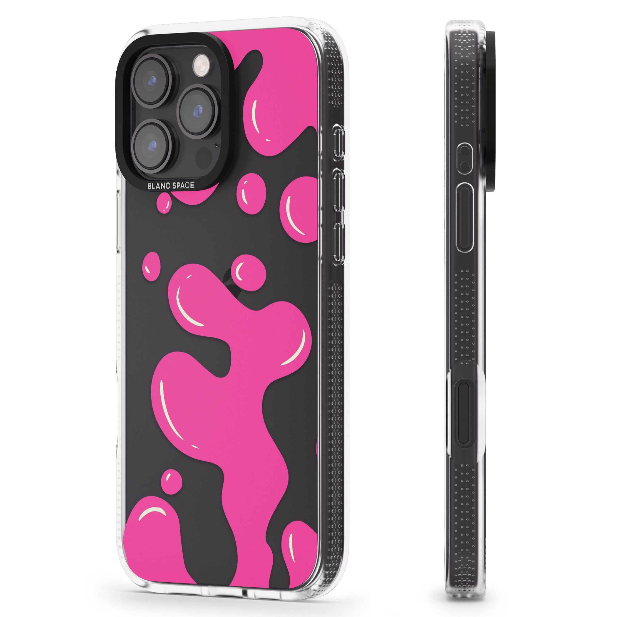 Pink Lava Lamp iPhone 16 Pro Max / 16 Pro Clear Case Impact Air - Blanc Space