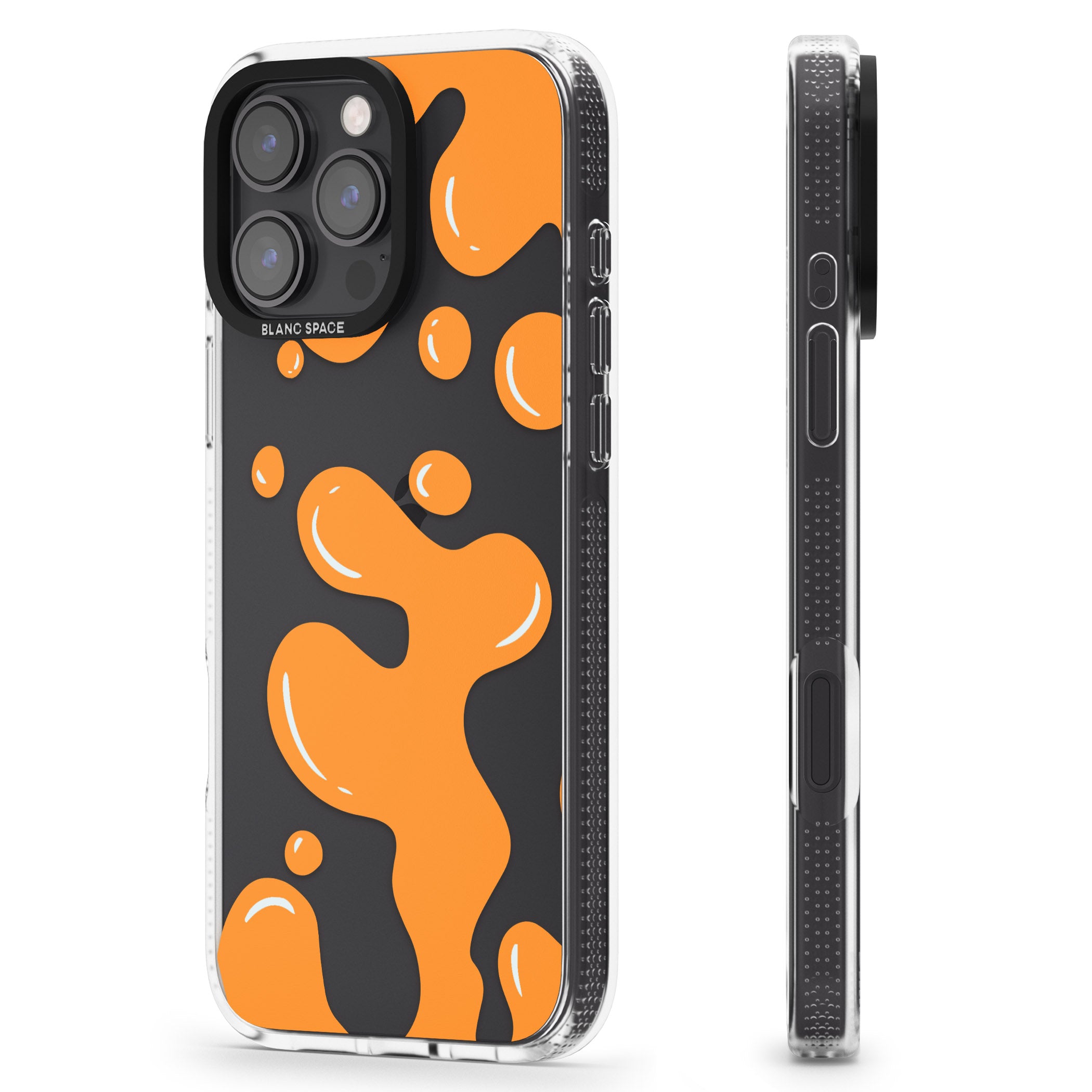 Orange Lava Lamp iPhone 16 Pro Max / 16 Pro Clear Case Impact Air - Blanc Space