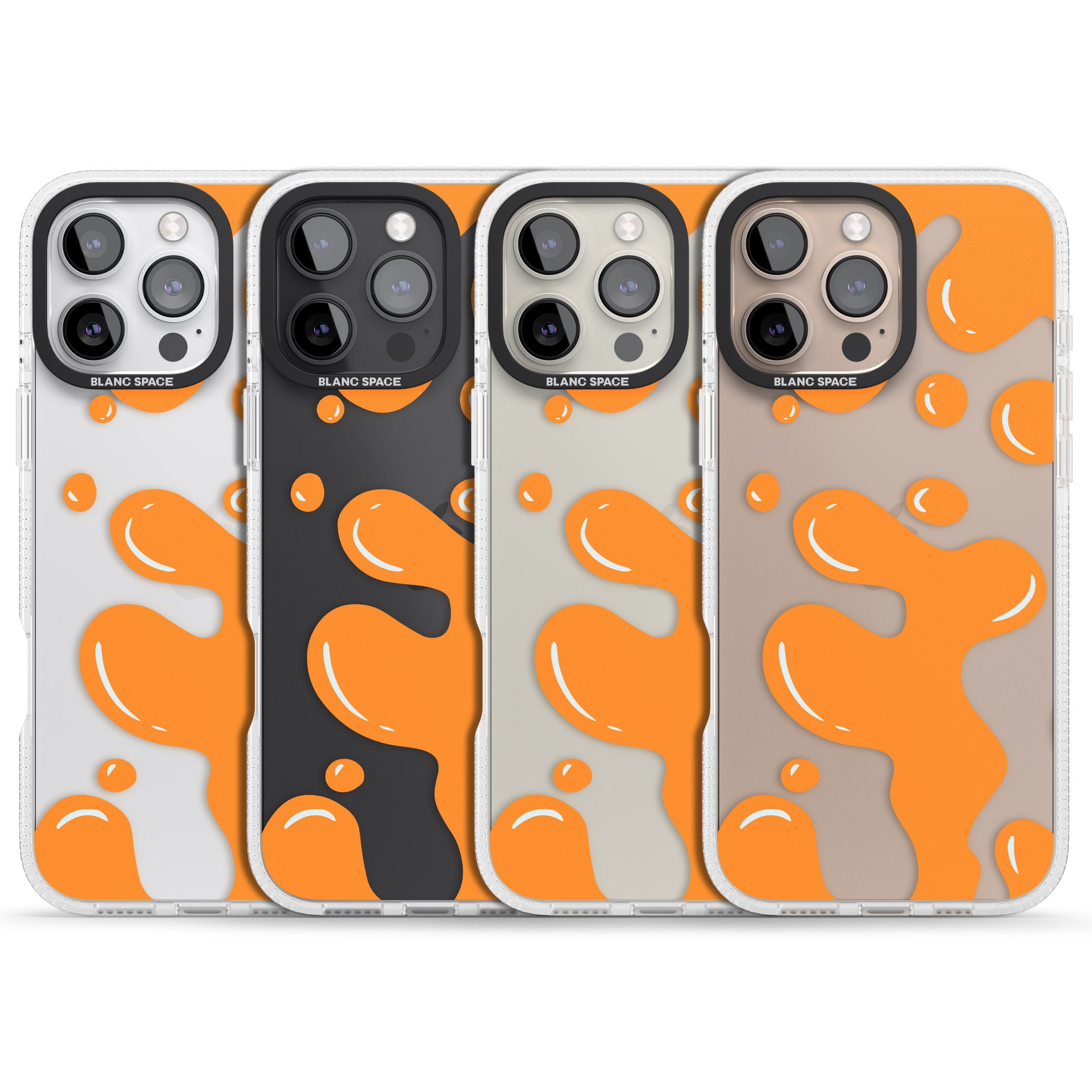 Orange Lava Lamp iPhone 16 Pro Max / 16 Pro Clear Case Impact Air - Blanc Space