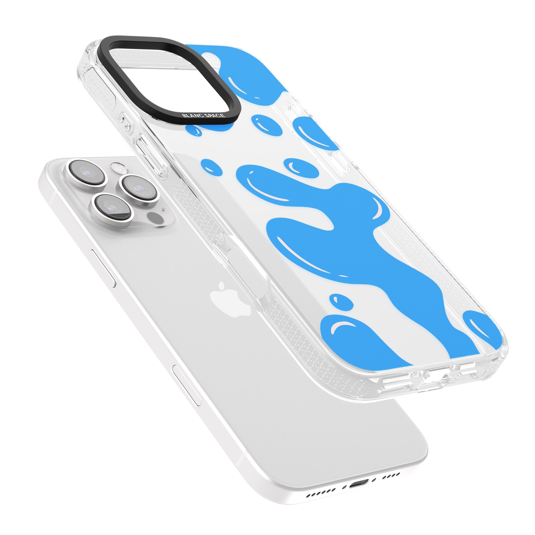 Blue Lava Lamp iPhone 16 Pro Max / 16 Pro Clear Case Impact Air - Blanc Space