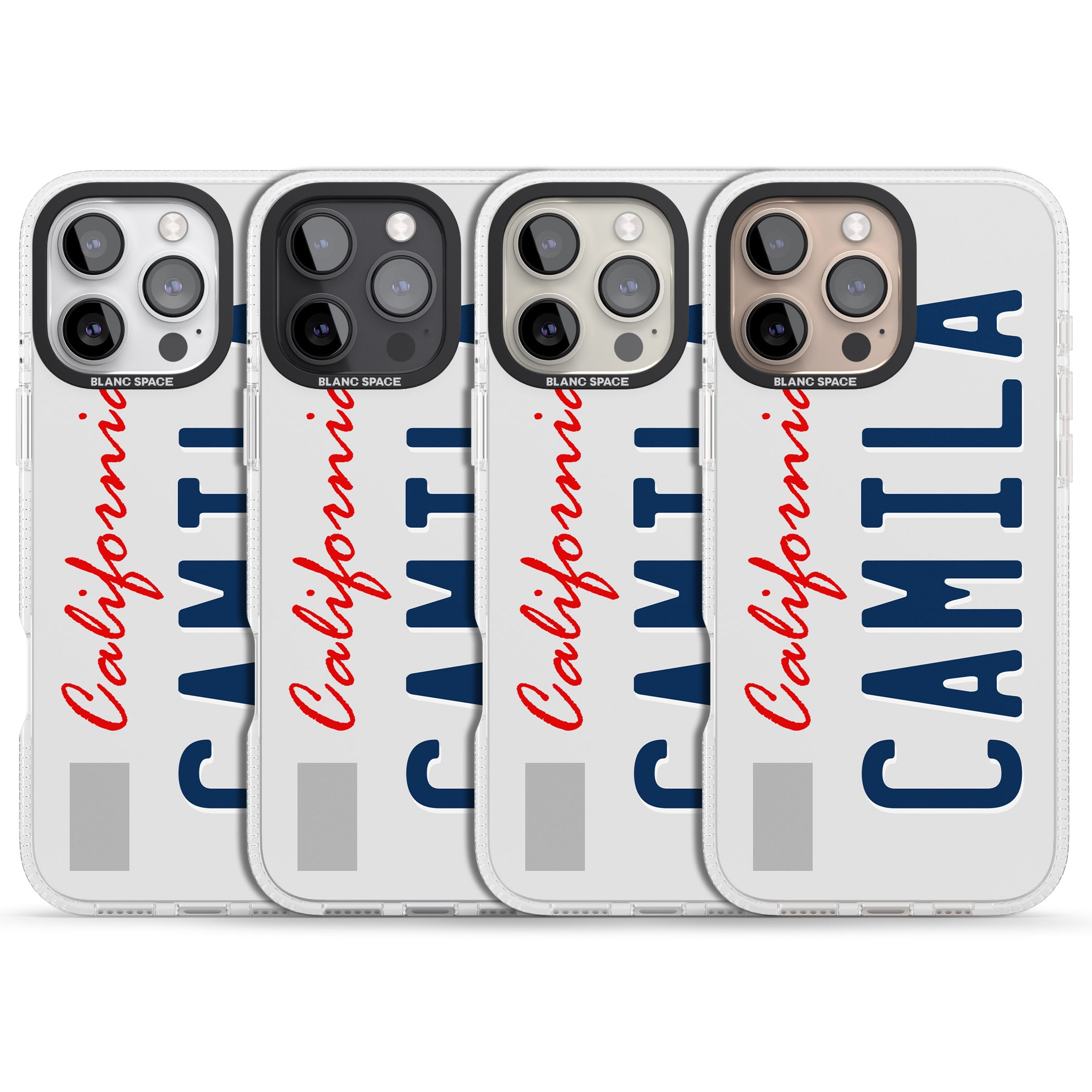 California License Plate iPhone 16 Pro Max / 16 Pro Clear Case Impact Air - Blanc Space