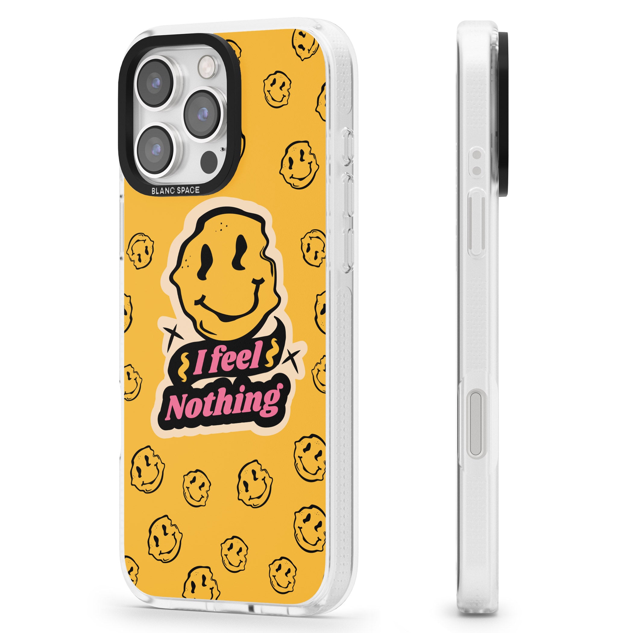 I feel nothing iPhone 16 Pro Max / 16 Pro Clear Case Impact Air - Blanc Space