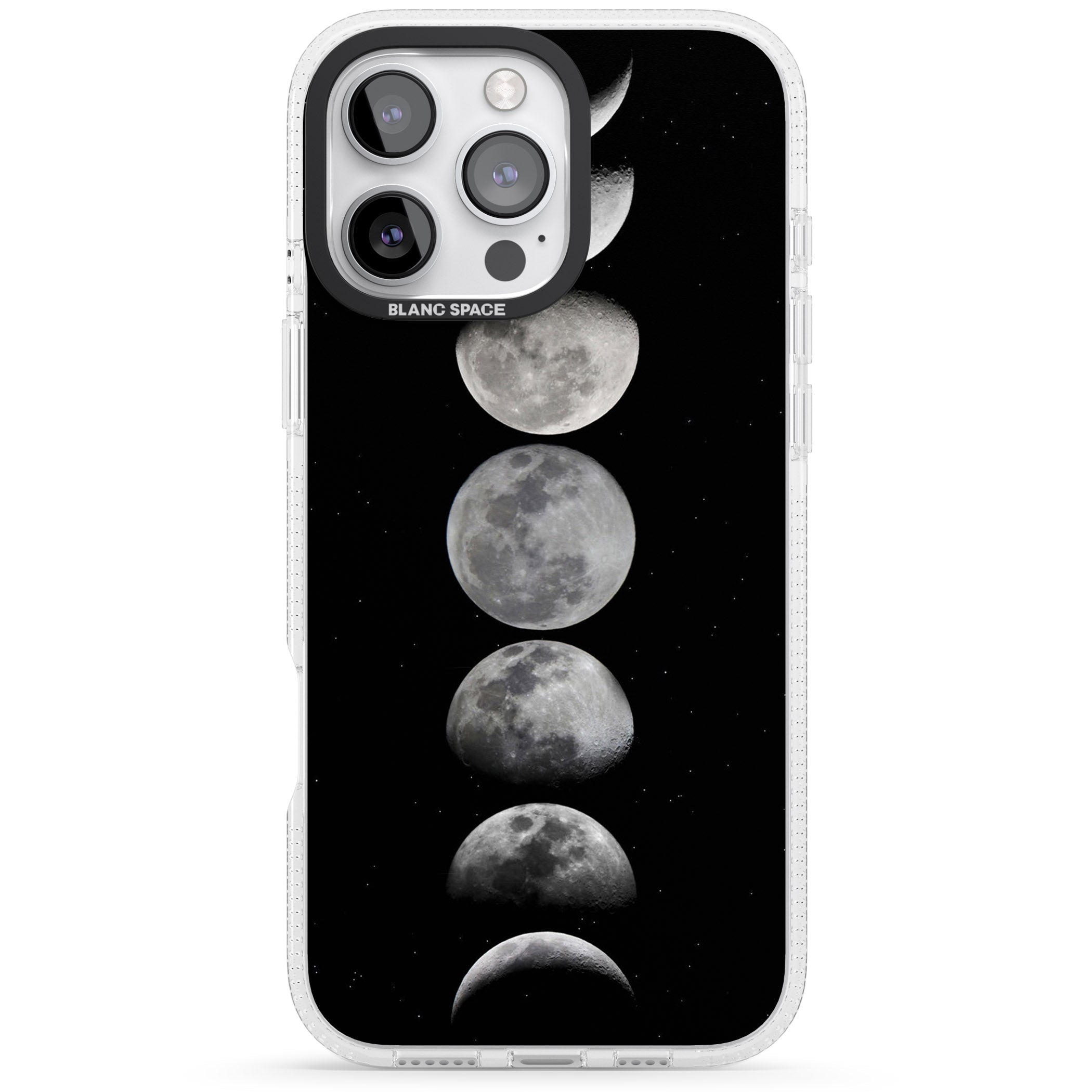 Phases Of The Moon iPhone 16 Pro Max / 16 Pro Clear Case Impact Air - Blanc Space
