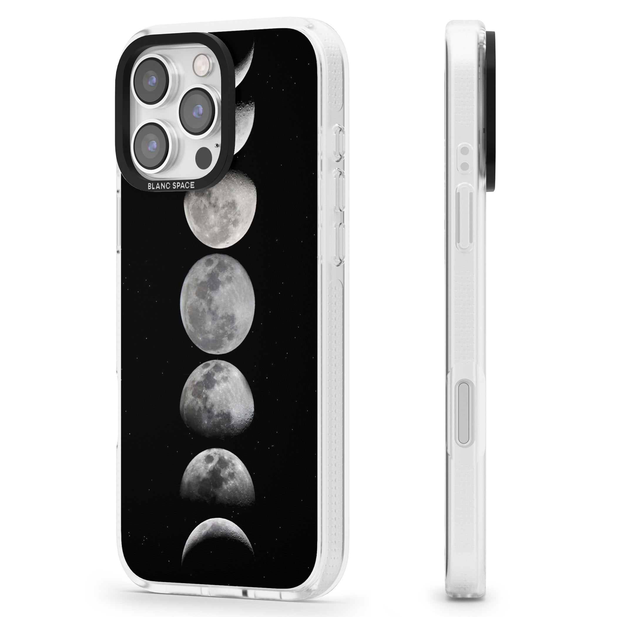 Phases Of The Moon iPhone 16 Pro Max / 16 Pro Clear Case Impact Air - Blanc Space