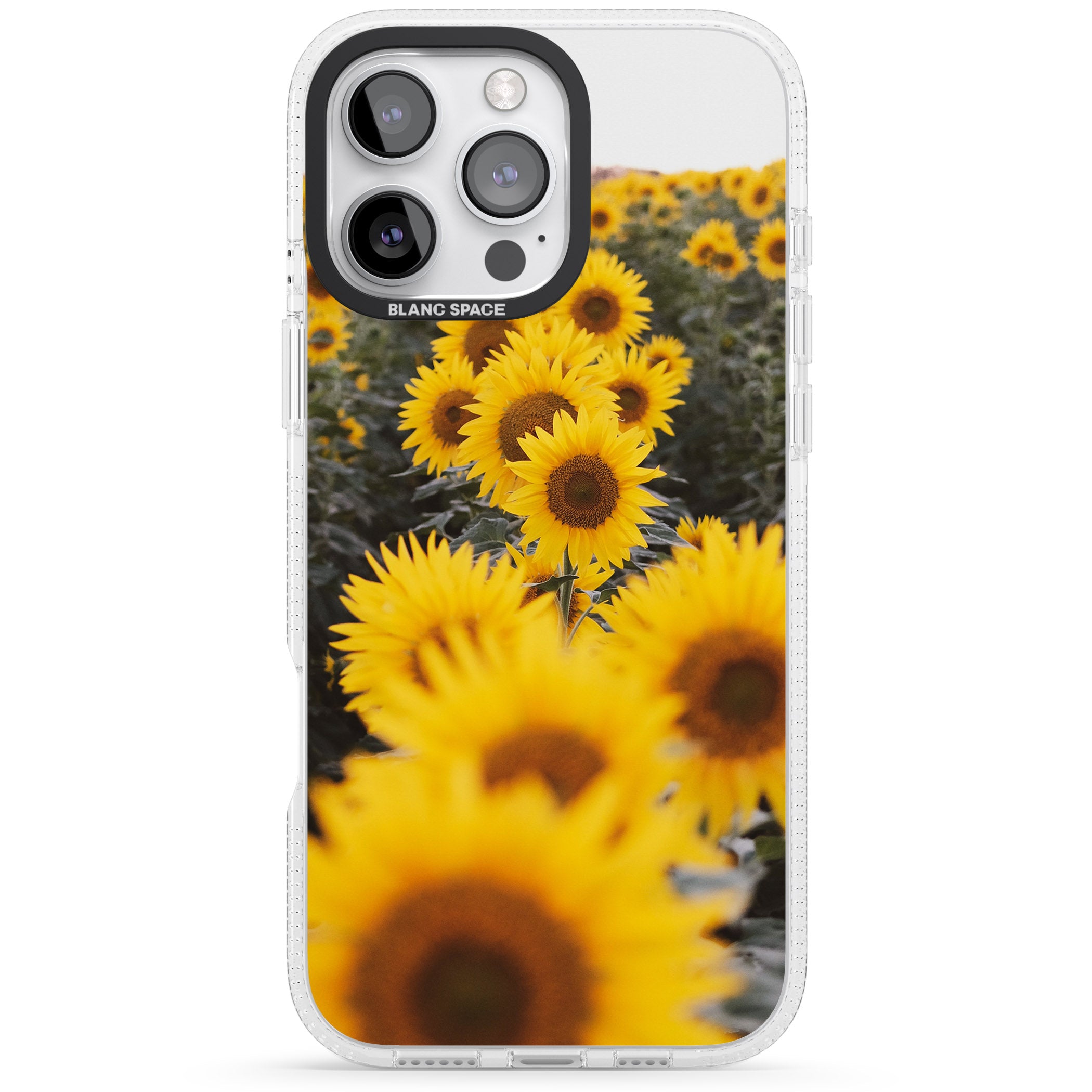 Sunflower Field Photograph iPhone 16 Pro Max / 16 Pro Clear Case Impact Air - Blanc Space