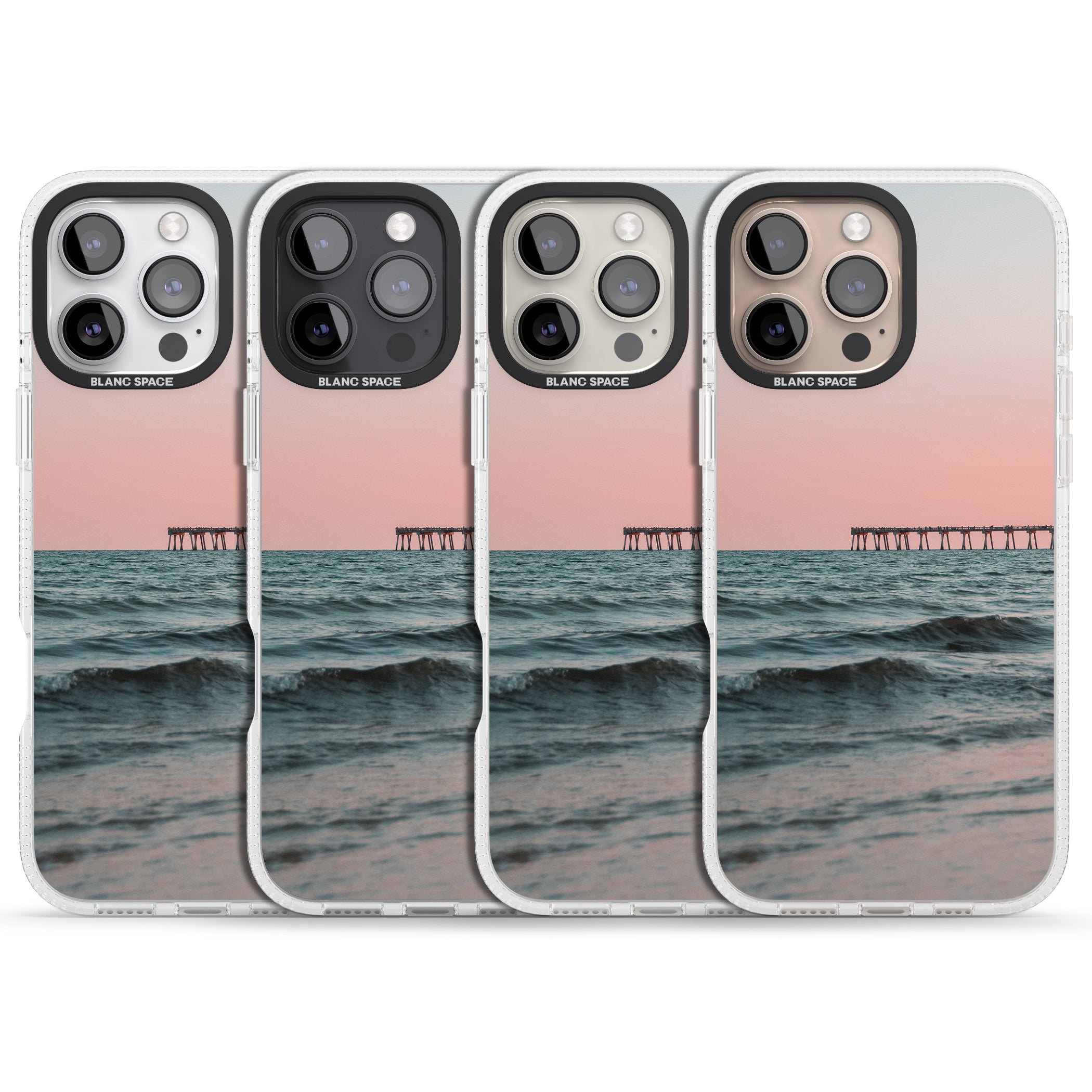 Beach Pier Photograph iPhone 16 Pro Max / 16 Pro Clear Case Impact Air - Blanc Space