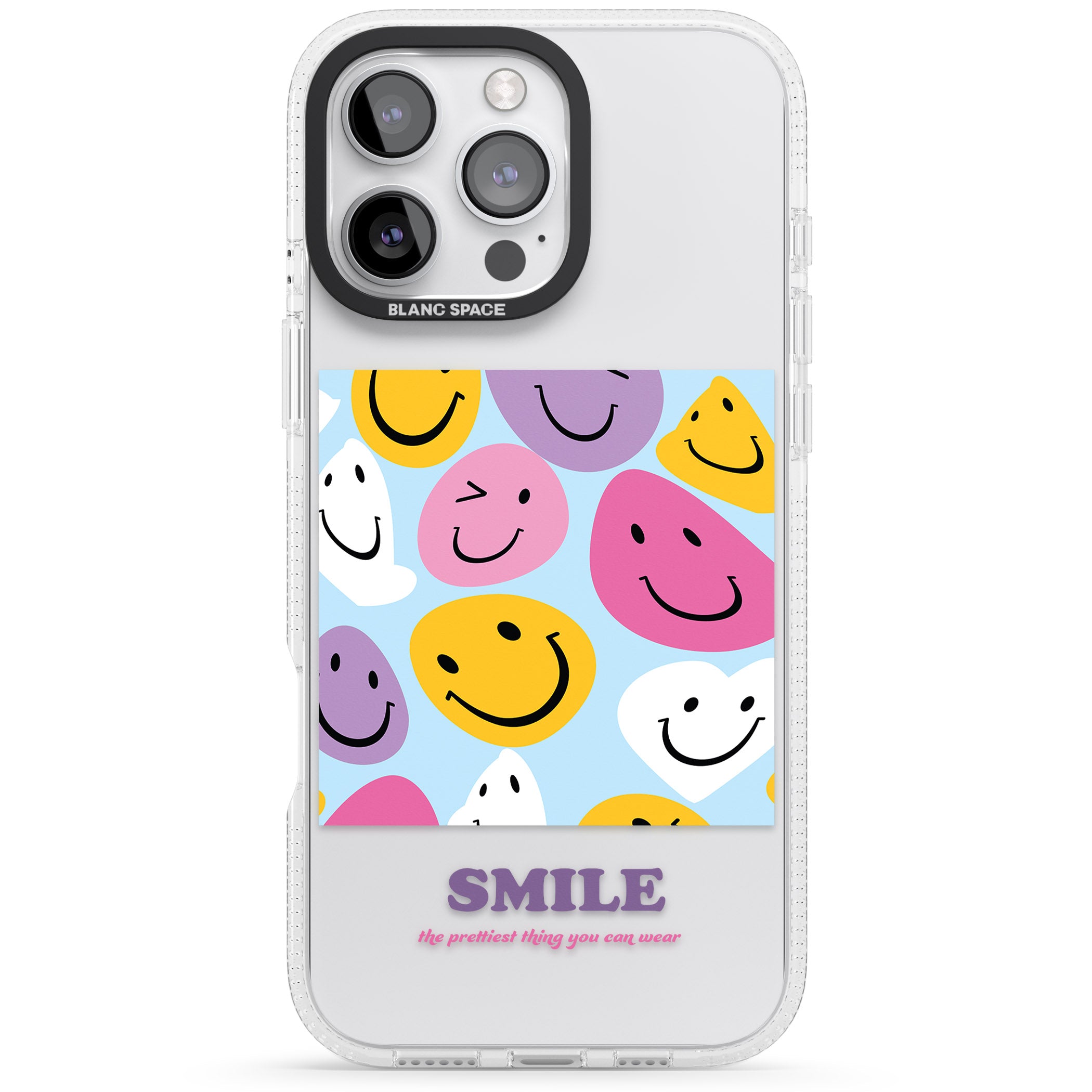 A Smile iPhone 16 Pro Max / 16 Pro Clear Case Impact Air - Blanc Space
