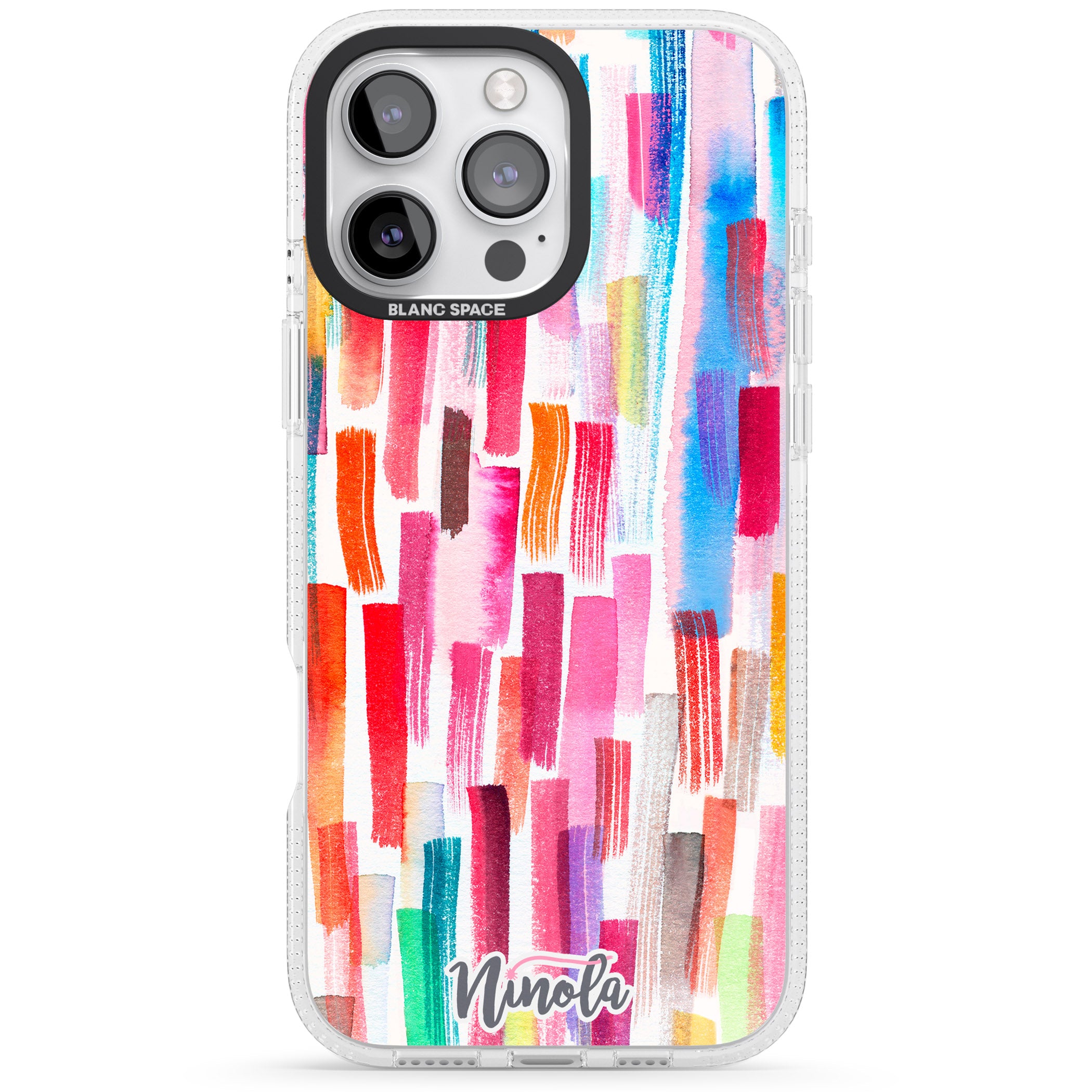Colorful Brushstrokes iPhone 16 Pro Max / 16 Pro Clear Case Impact Air - Blanc Space
