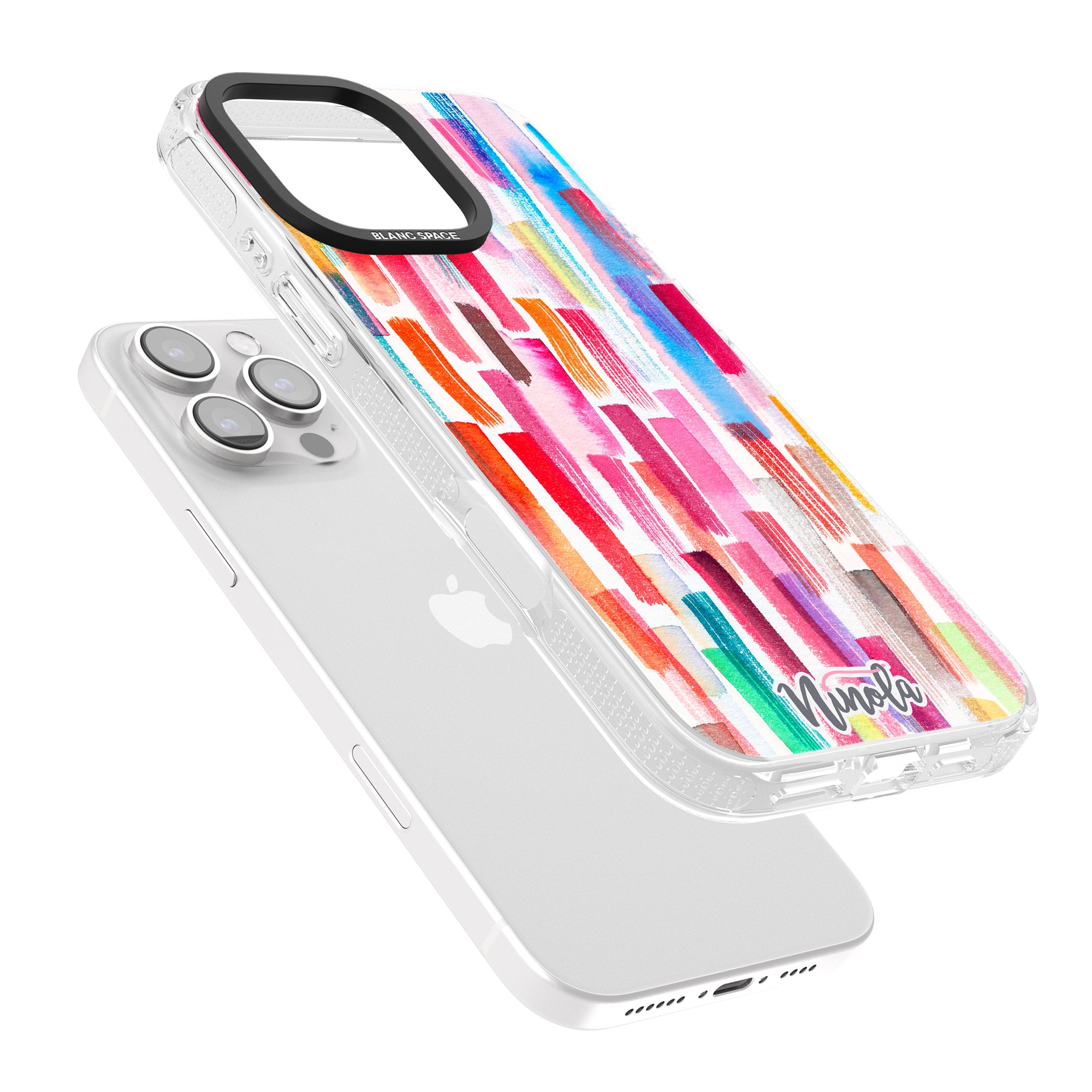 Colorful Brushstrokes iPhone 16 Pro Max / 16 Pro Clear Case Impact Air - Blanc Space