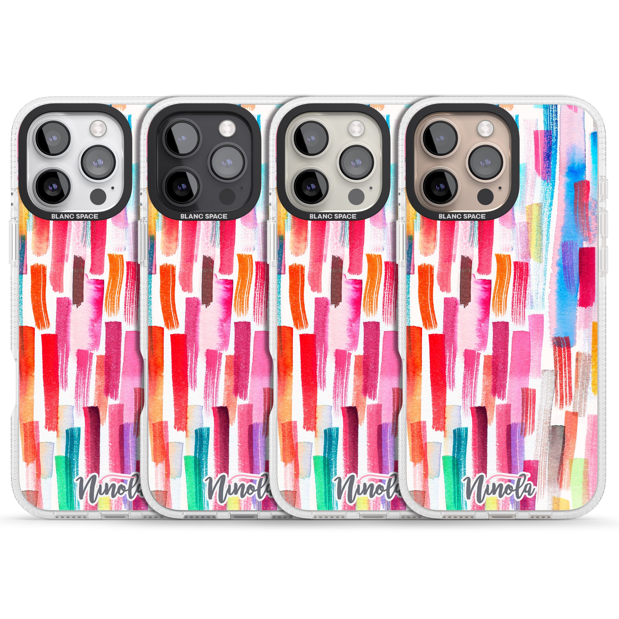 Colorful Brushstrokes iPhone 16 Pro Max / 16 Pro Clear Case Impact Air - Blanc Space